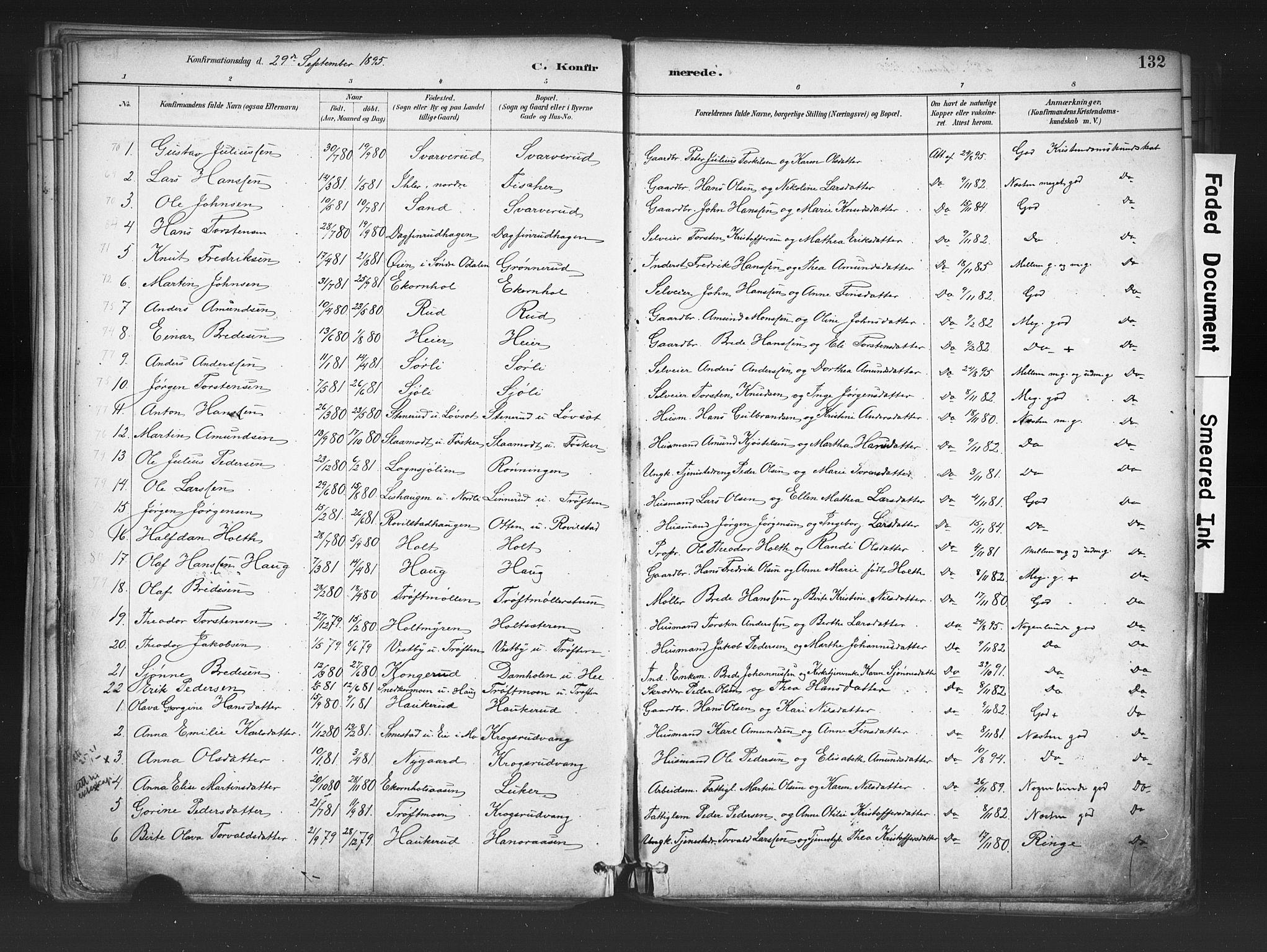 Nord-Odal prestekontor, AV/SAH-PREST-032/H/Ha/Haa/L0006: Parish register (official) no. 6, 1886-1901, p. 132