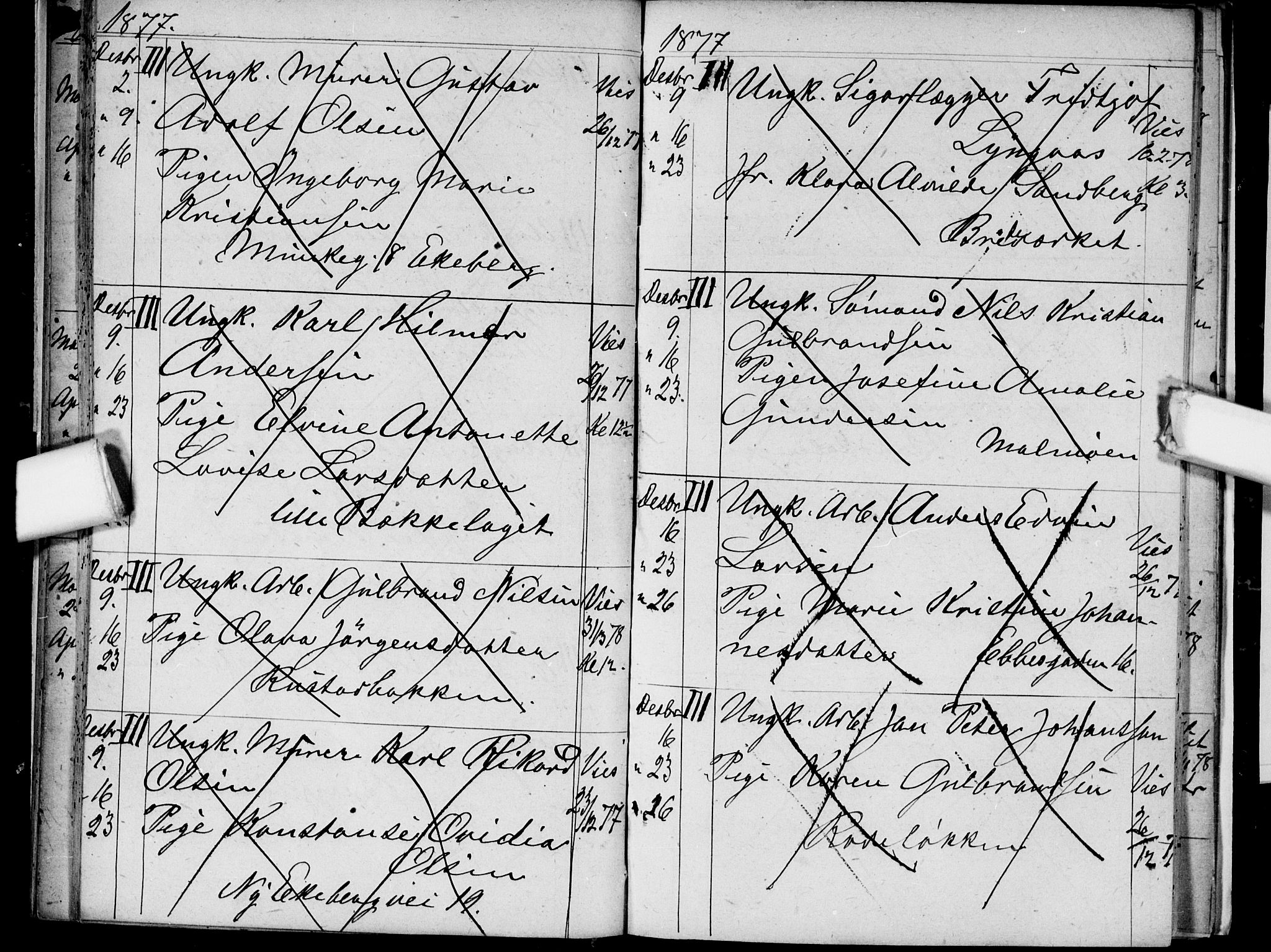 Østre Aker prestekontor Kirkebøker, AV/SAO-A-10840/H/Ha/L0003: Banns register no. I 3, 1873-1878