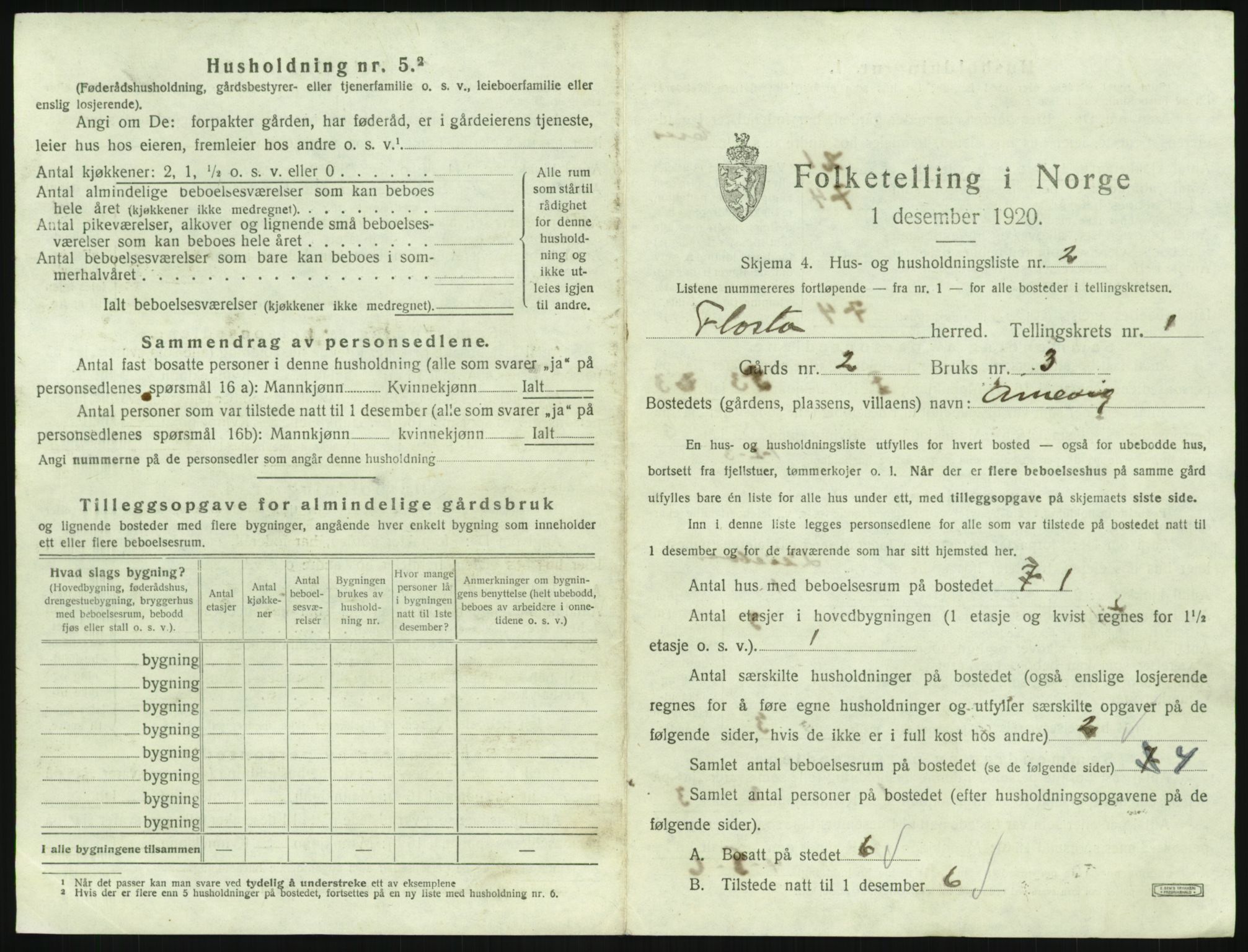 SAK, 1920 census for Flosta, 1920, p. 30