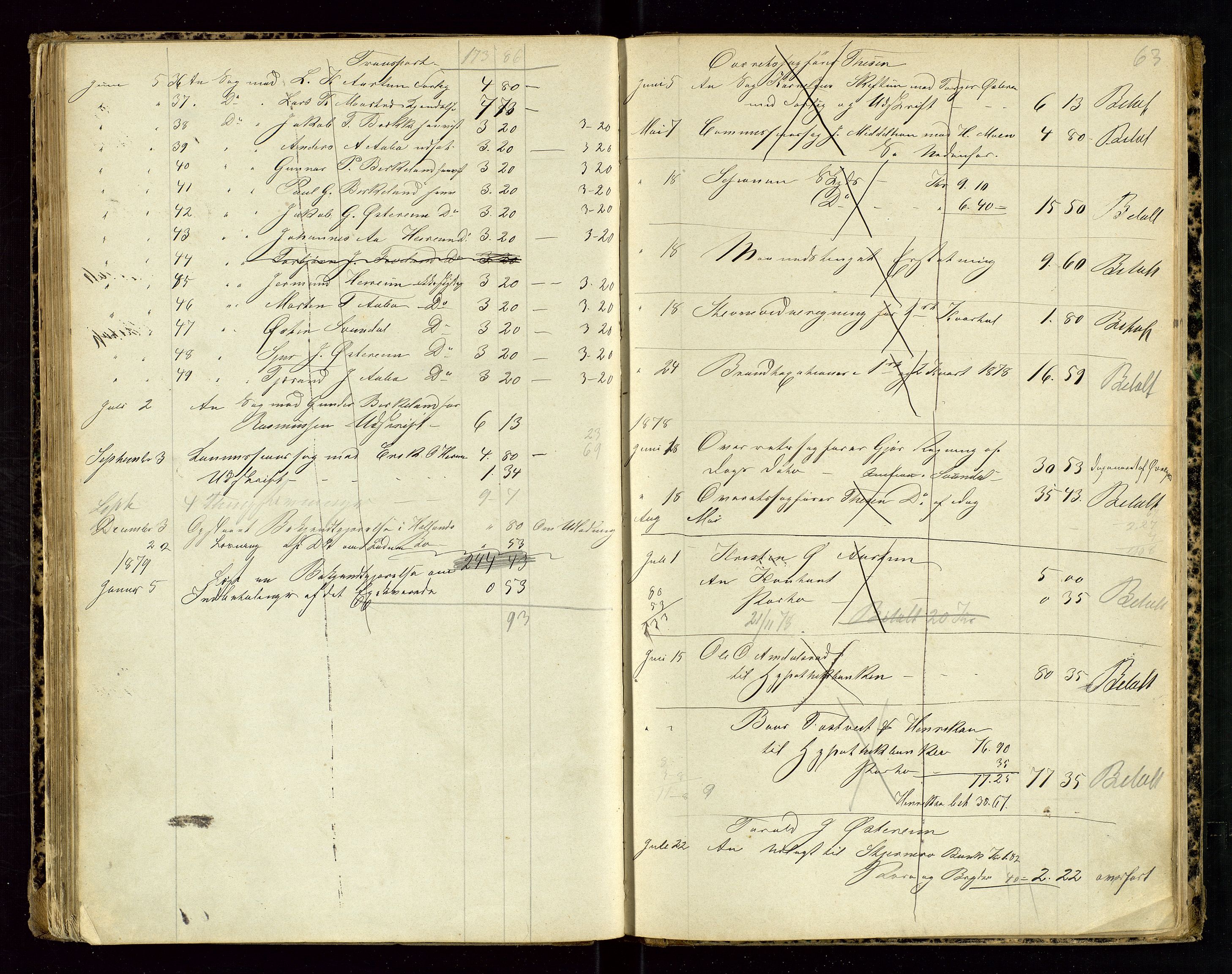 Sauda lensmannskontor, SAST/A-100177/Gja/L0004: Auksjonsprotokoll, 1875-1880, p. 63