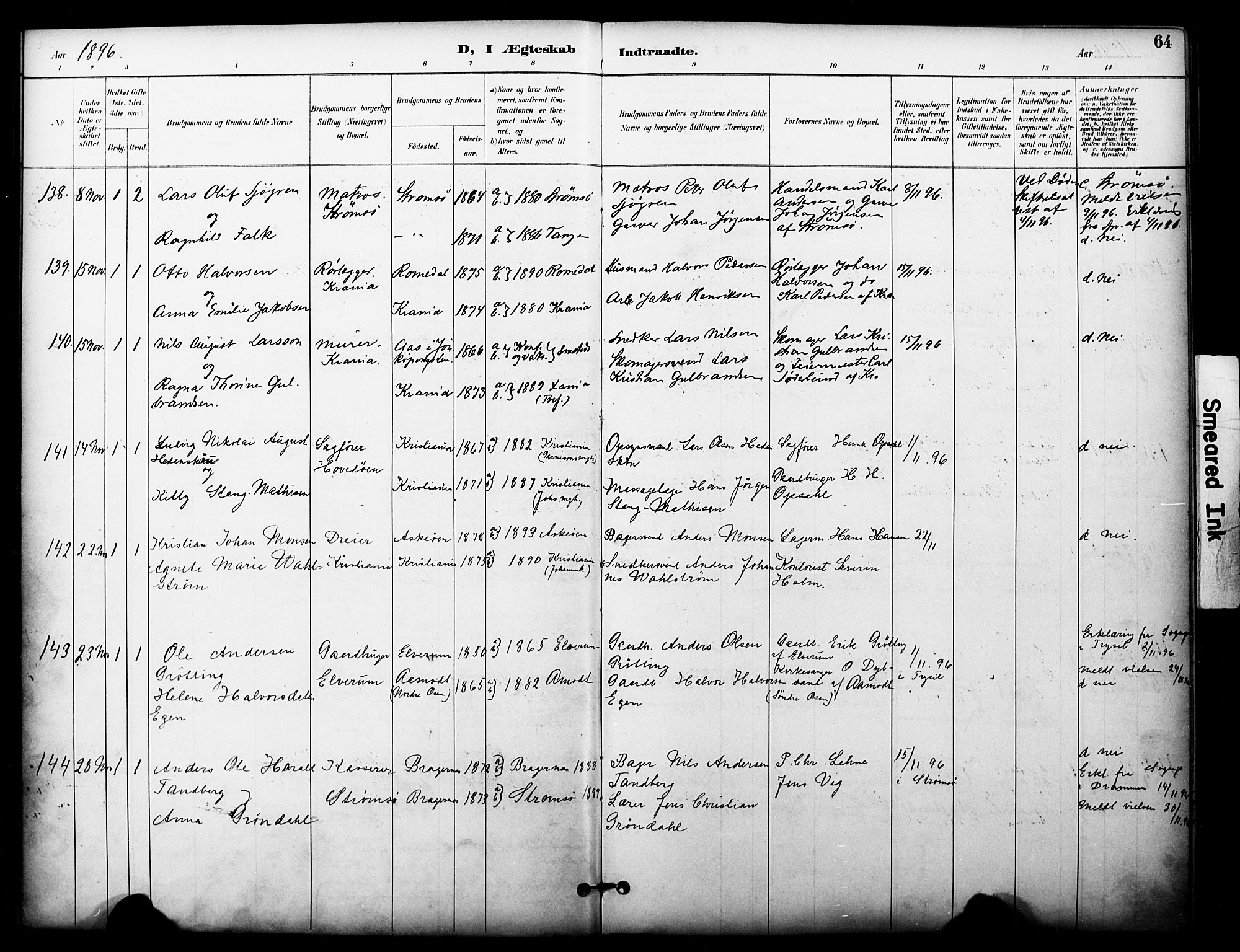Johannes prestekontor Kirkebøker, AV/SAO-A-10852/F/Fa/L0006: Parish register (official) no. 6, 1893-1906, p. 64