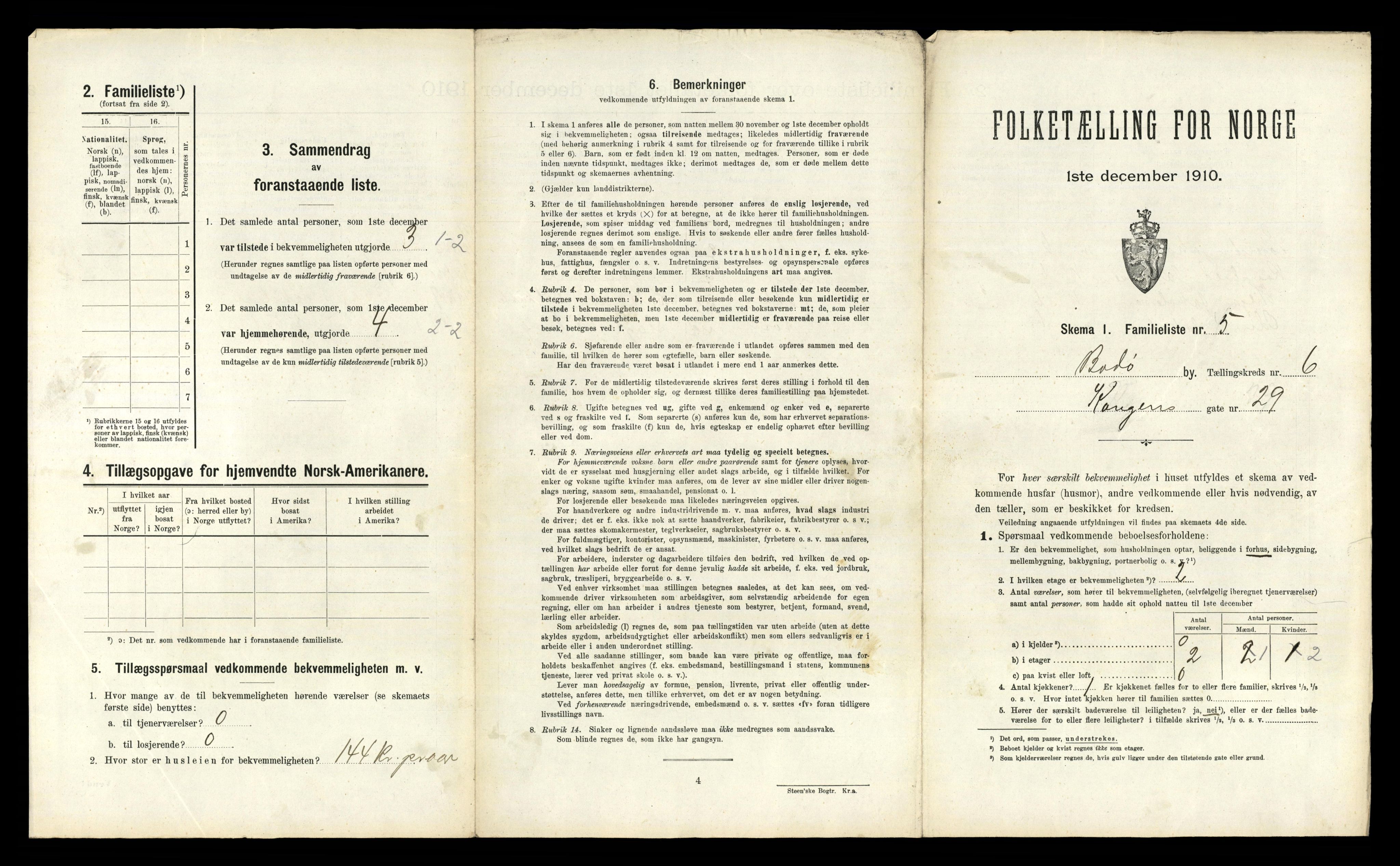 RA, 1910 census for Bodø, 1910, p. 1597