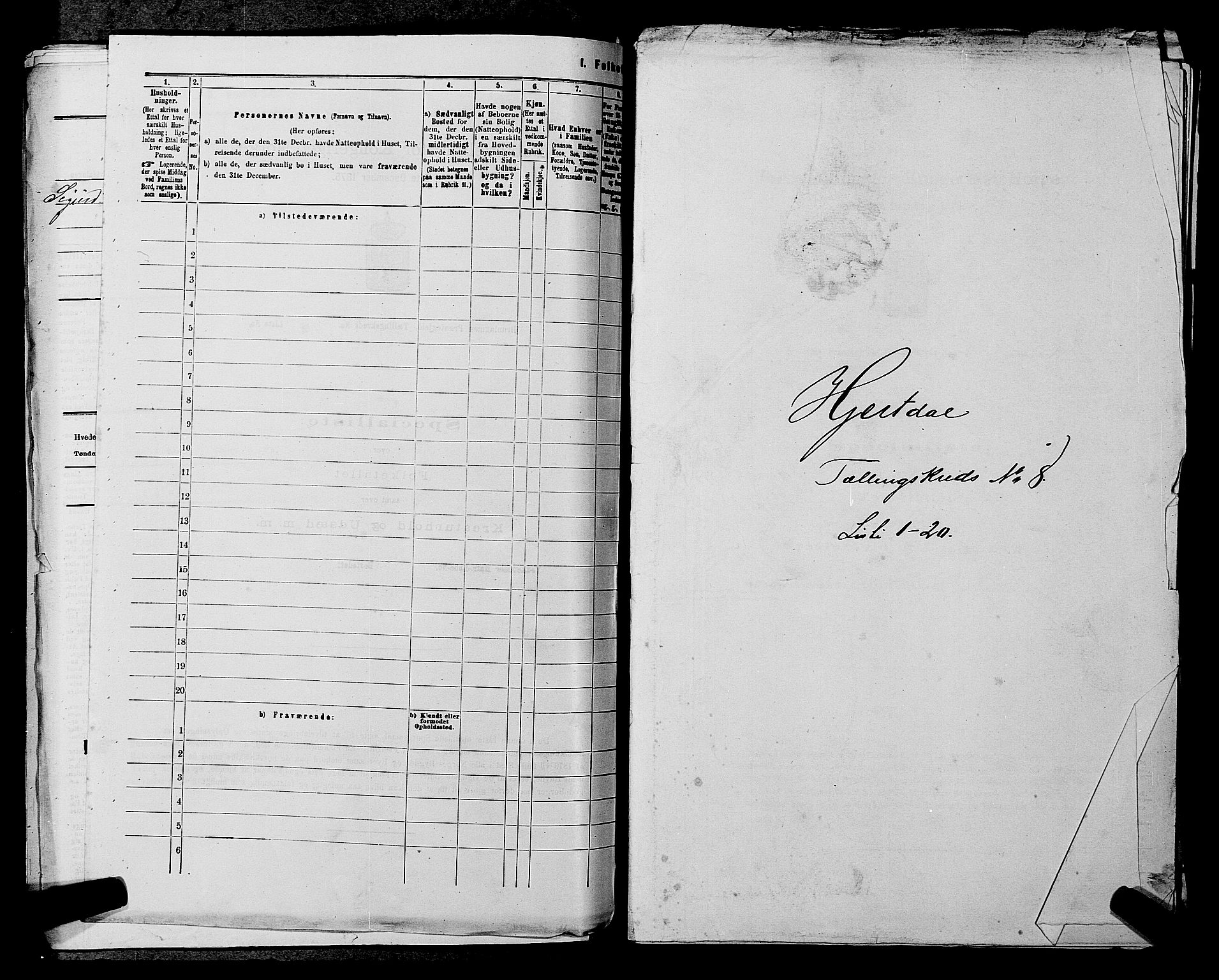 SAKO, 1875 census for 0827P Hjartdal, 1875, p. 1061