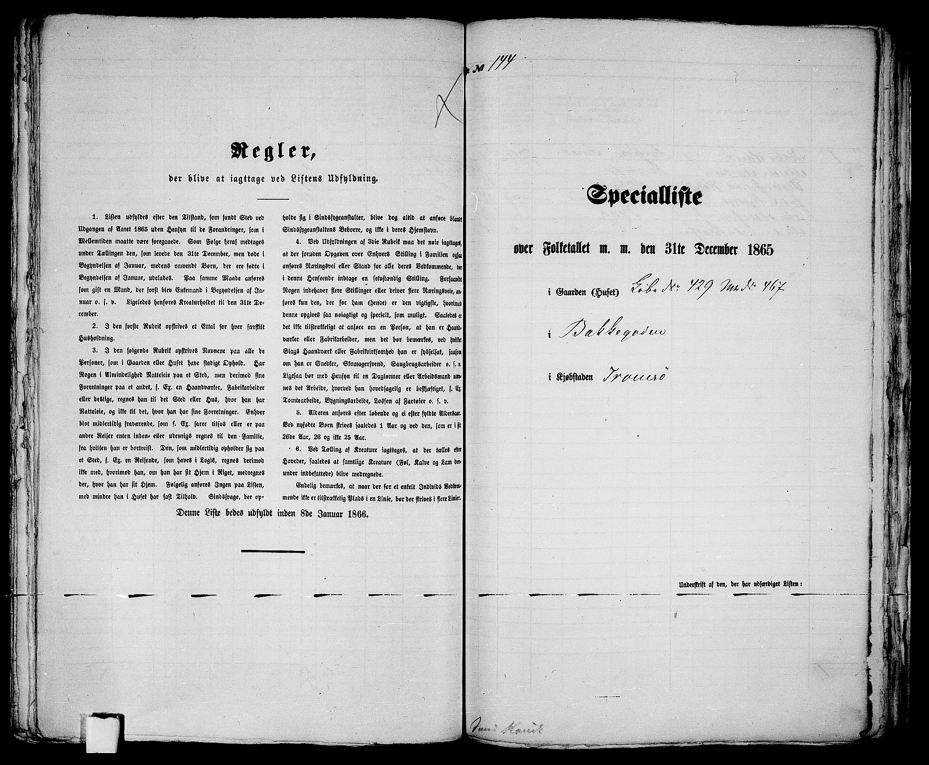 RA, 1865 census for Tromsø, 1865, p. 301