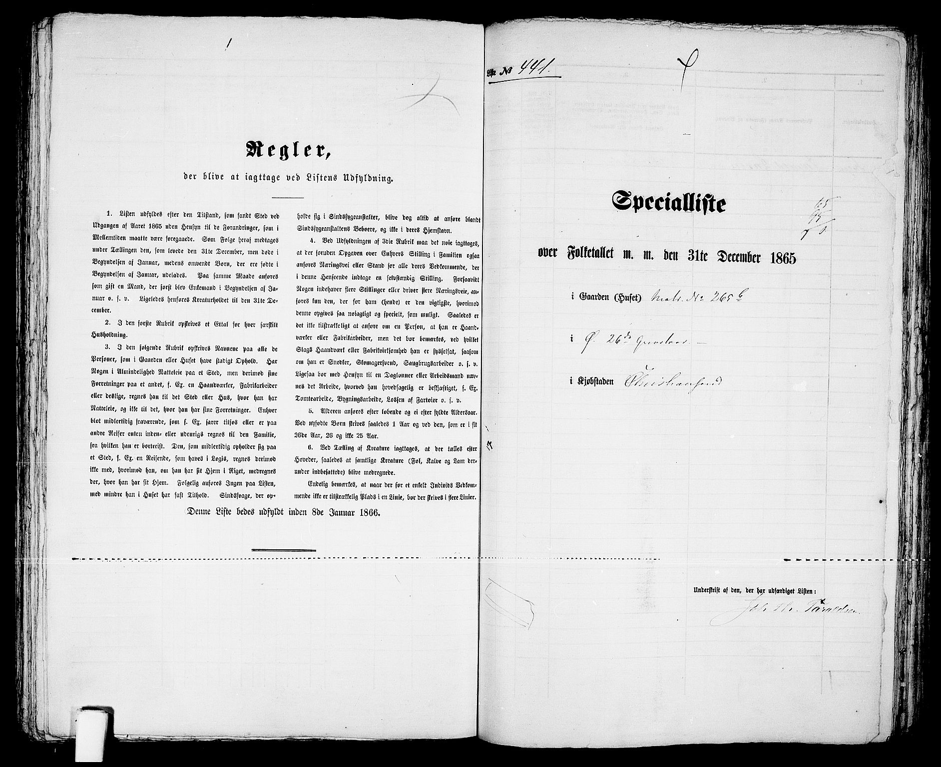 RA, 1865 census for Kristiansand, 1865, p. 901