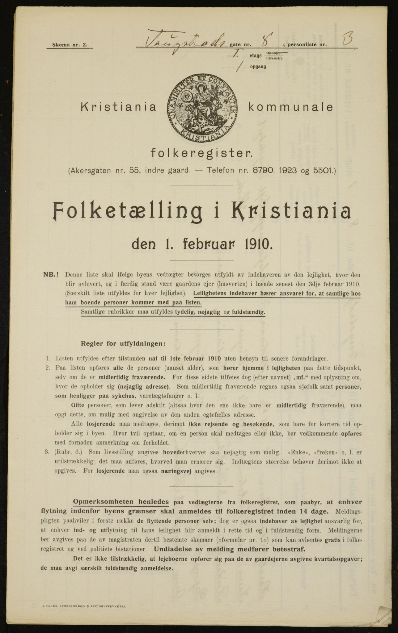 OBA, Municipal Census 1910 for Kristiania, 1910, p. 23827