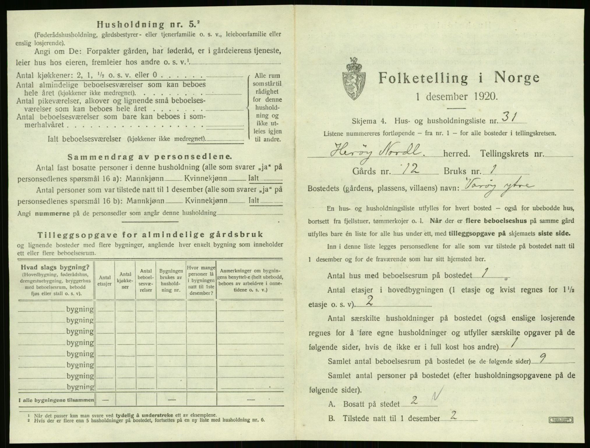 SAT, 1920 census for Herøy, 1920, p. 810