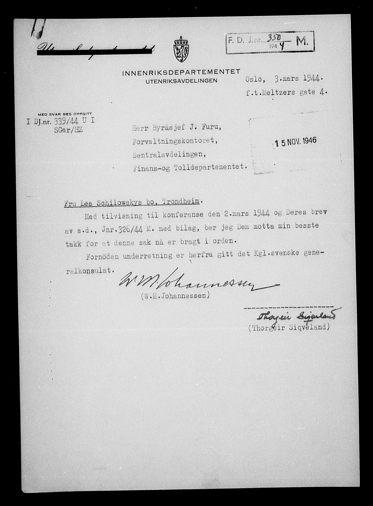 Justisdepartementet, Tilbakeføringskontoret for inndratte formuer, AV/RA-S-1564/H/Hc/Hca/L0908: --, 1945-1947, p. 229