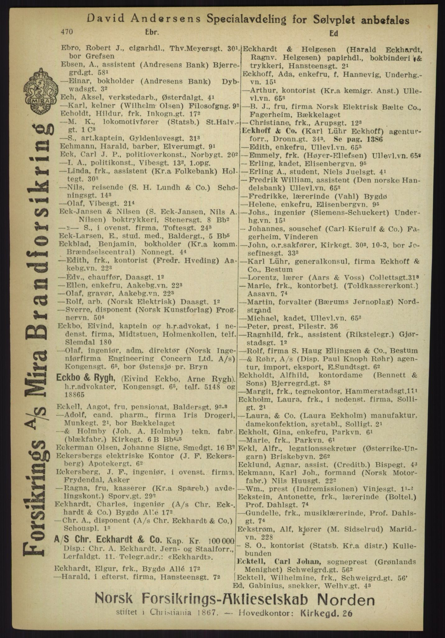 Kristiania/Oslo adressebok, PUBL/-, 1918, p. 495