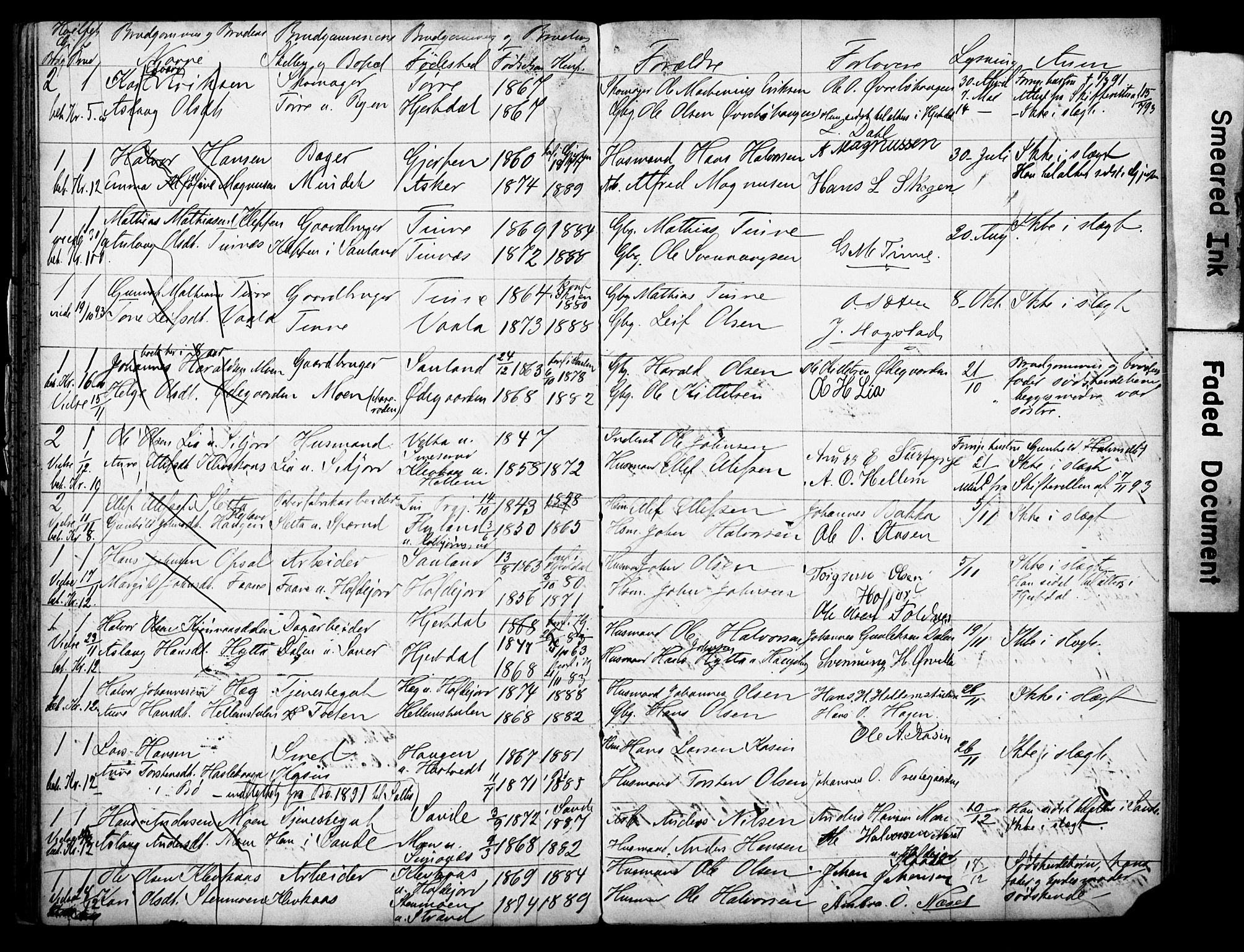 Heddal kirkebøker, AV/SAKO-A-268/H/Ha/L0001: Banns register no. 1, 1865-1918