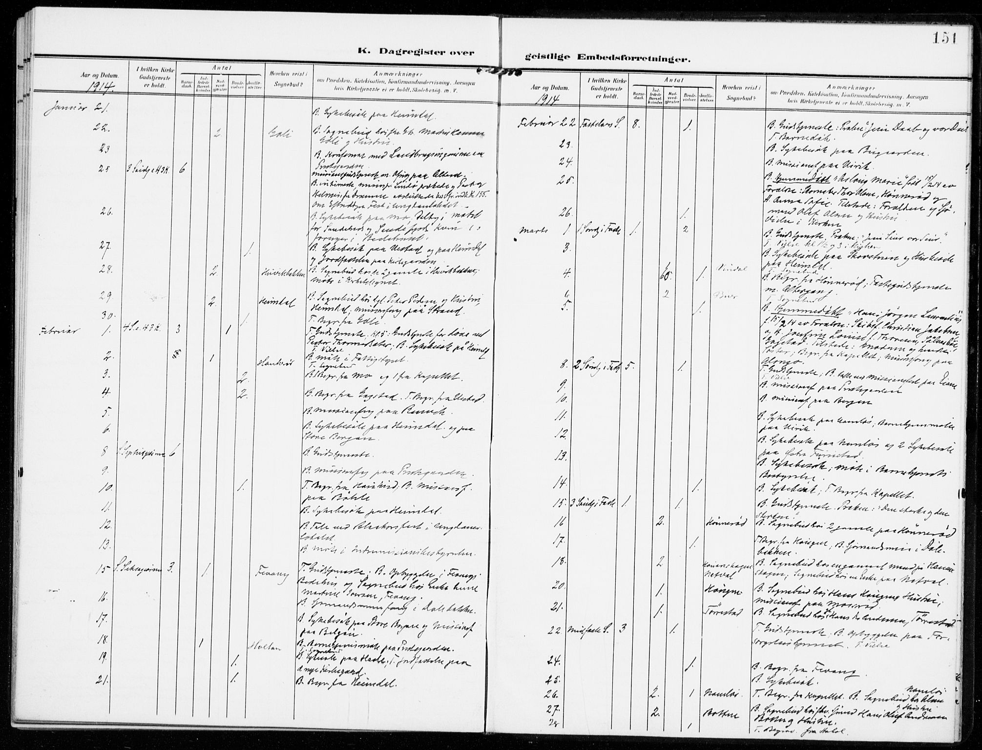 Sandar kirkebøker, AV/SAKO-A-243/F/Fa/L0019: Parish register (official) no. 19, 1908-1914, p. 151