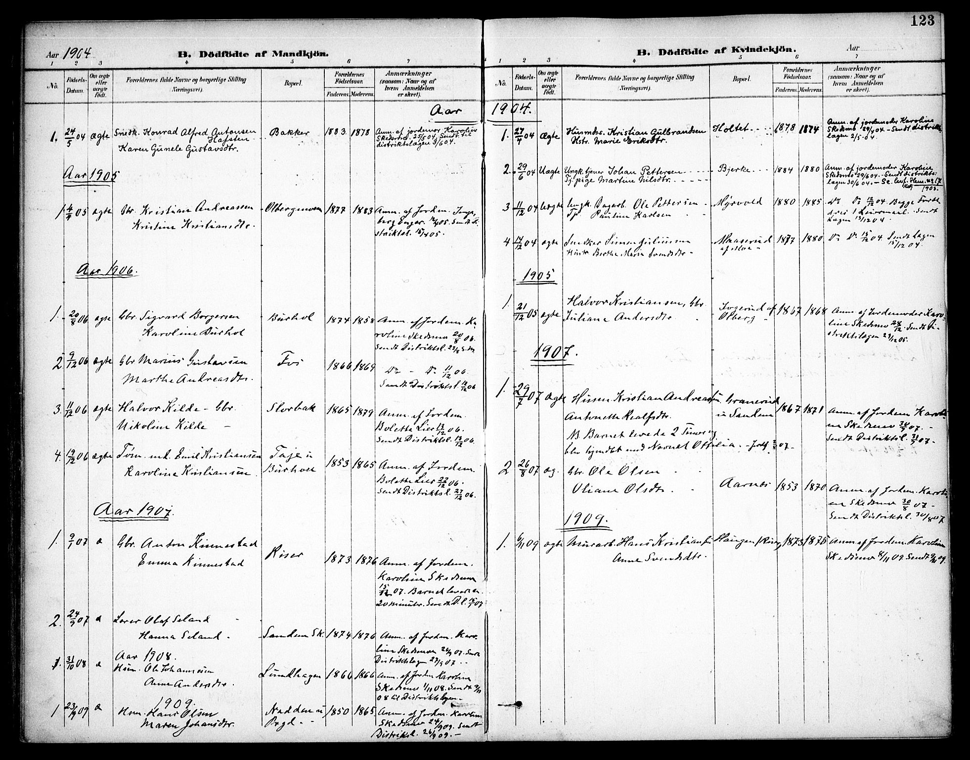 Høland prestekontor Kirkebøker, SAO/A-10346a/F/Fa/L0015: Parish register (official) no. I 15, 1897-1912, p. 123