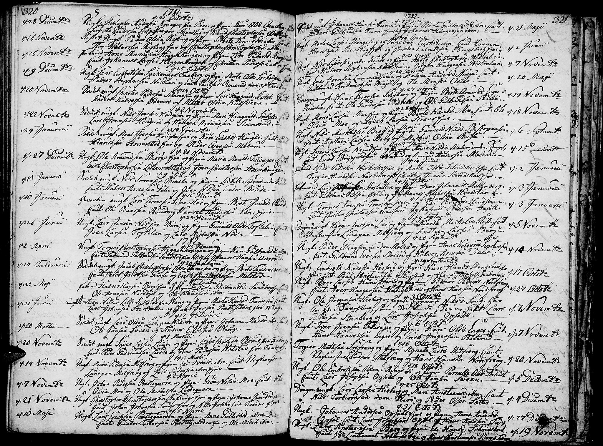 Ringsaker prestekontor, AV/SAH-PREST-014/K/Ka/L0003: Parish register (official) no. 3, 1775-1798, p. 320-321