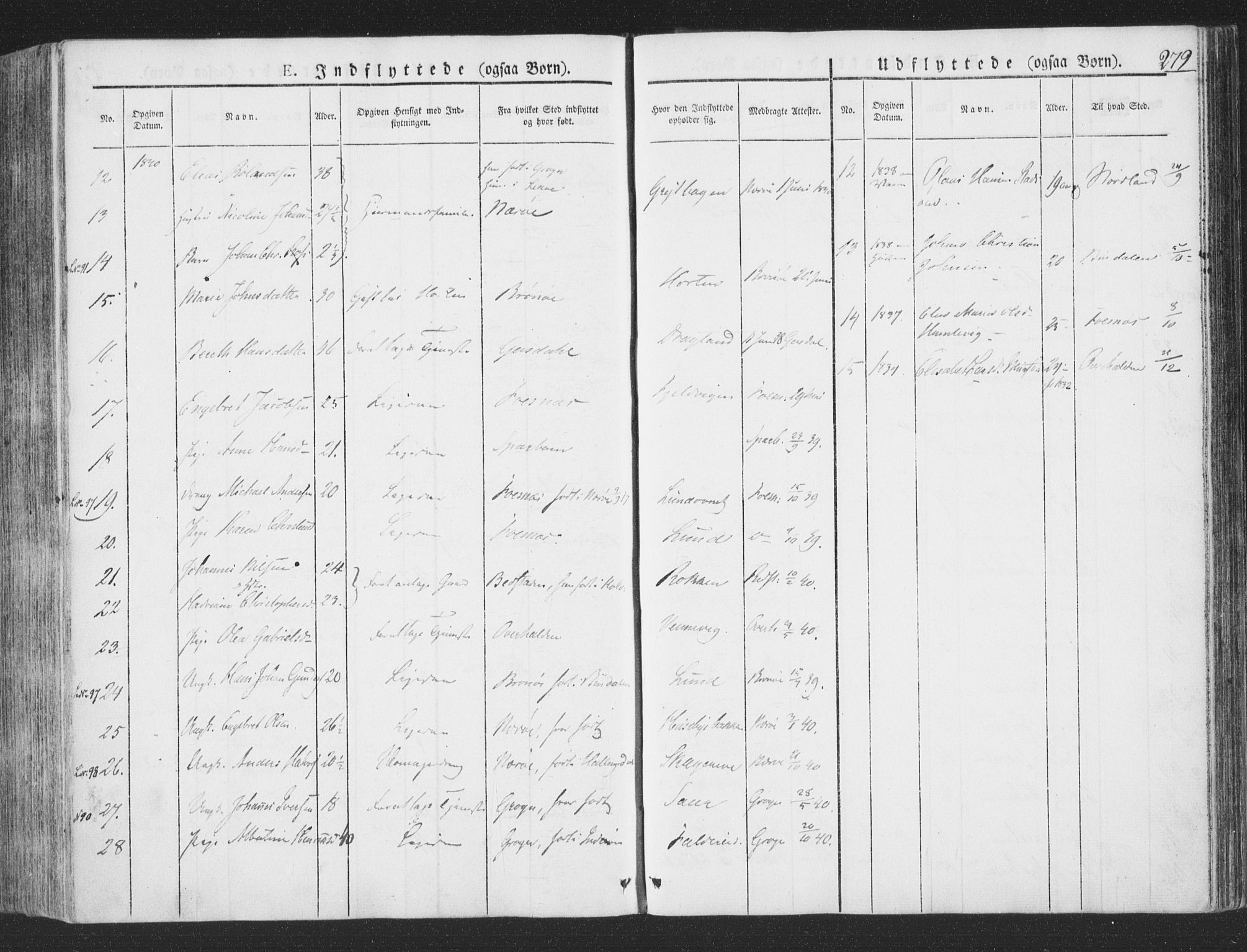 Ministerialprotokoller, klokkerbøker og fødselsregistre - Nord-Trøndelag, SAT/A-1458/780/L0639: Parish register (official) no. 780A04, 1830-1844, p. 279