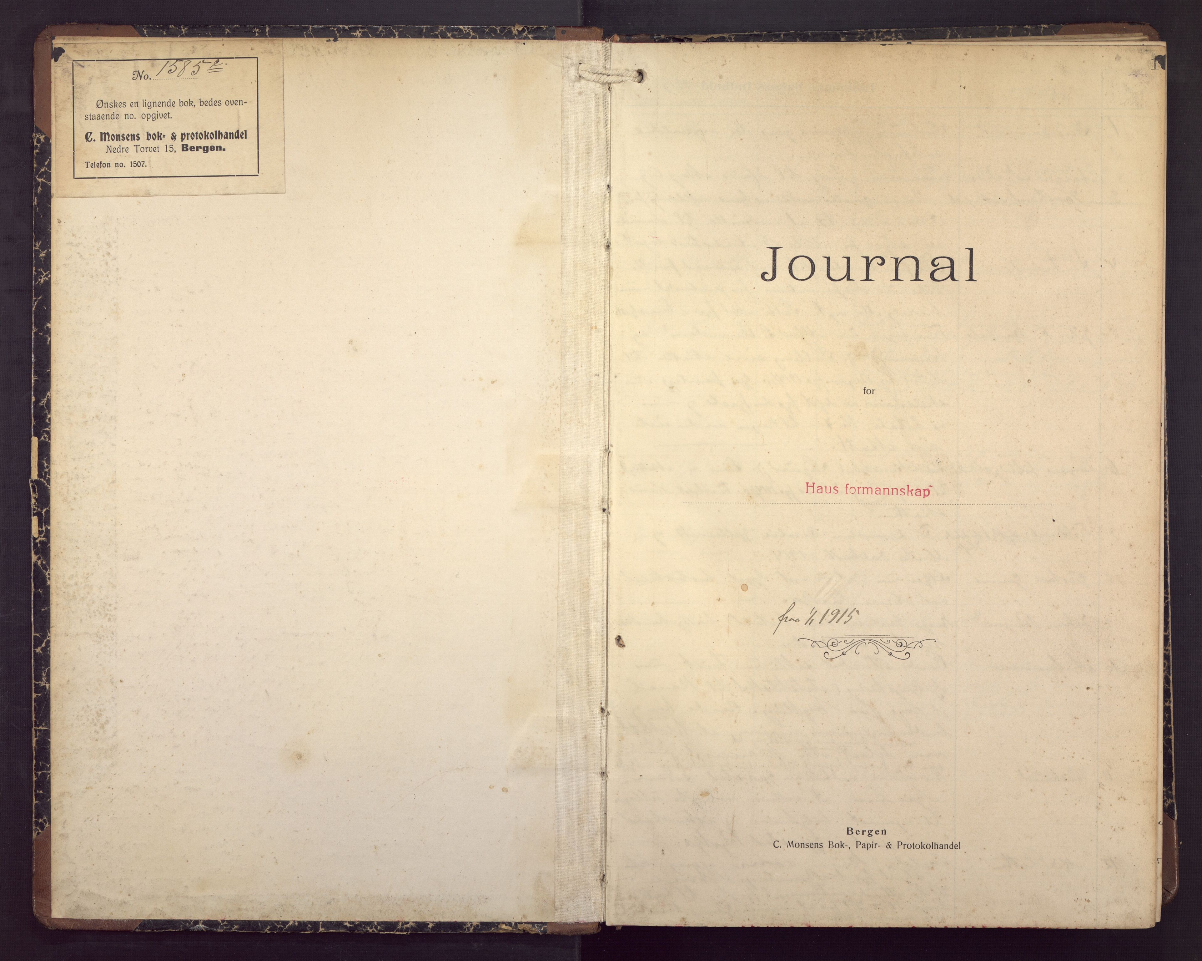 Haus/Arna kommune. Formannskapet, BBA/A-0057/C/Ca/L0004: Journal, 1915-1919