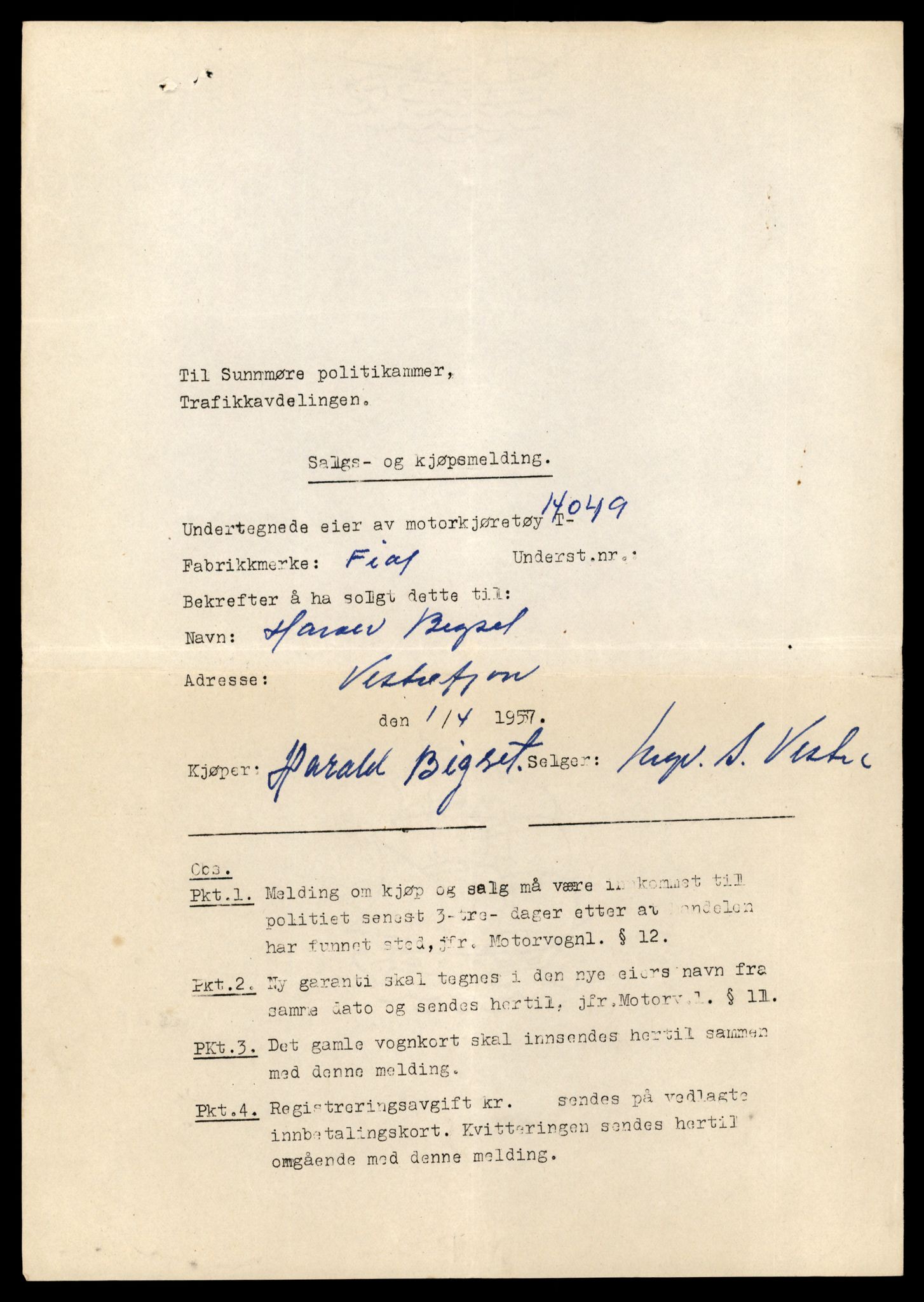 Møre og Romsdal vegkontor - Ålesund trafikkstasjon, AV/SAT-A-4099/F/Fe/L0042: Registreringskort for kjøretøy T 13906 - T 14079, 1927-1998, p. 2463
