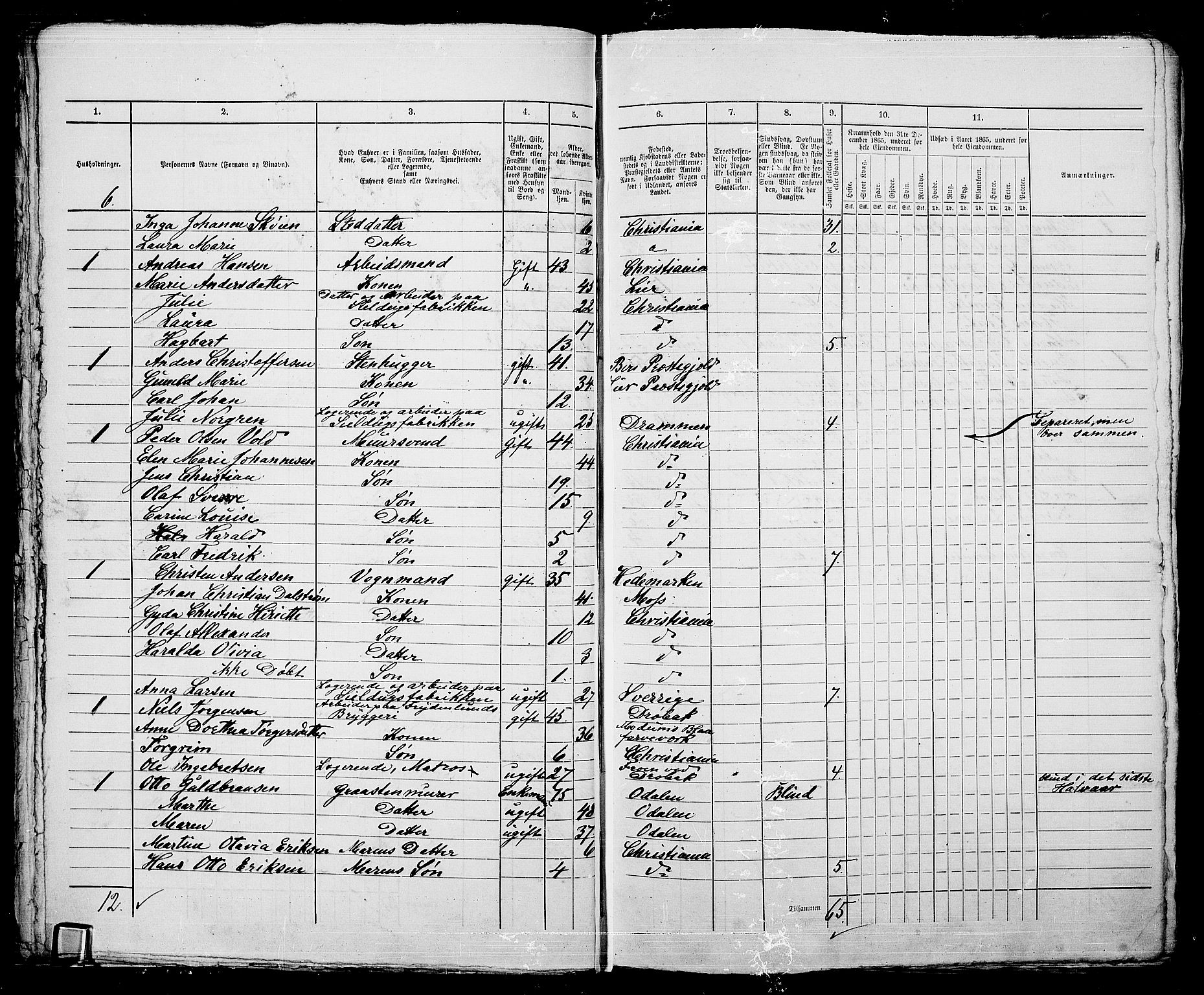 RA, 1865 census for Kristiania, 1865, p. 4470