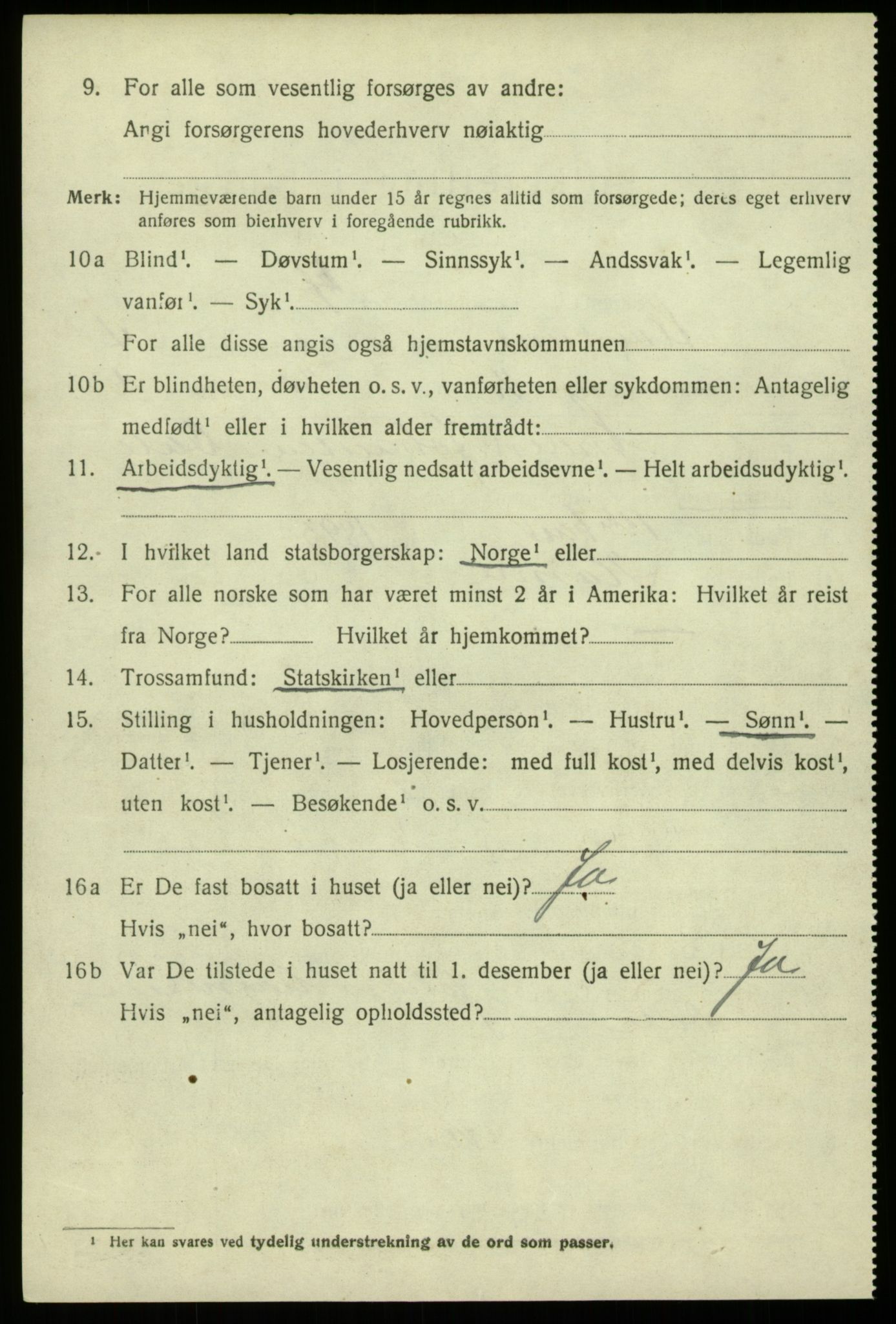 SAB, 1920 census for Alversund, 1920, p. 2687