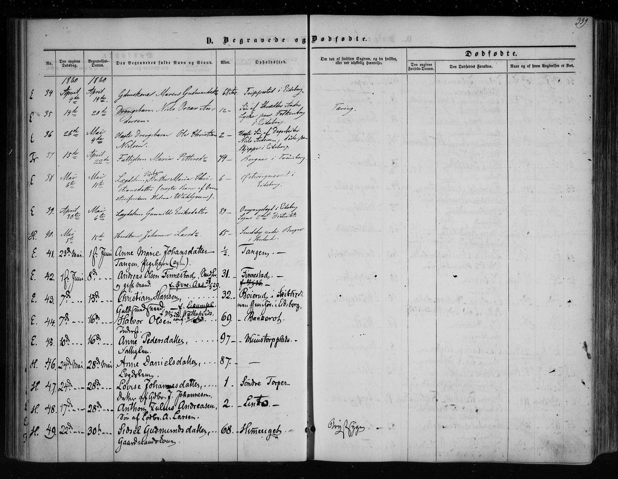 Eidsberg prestekontor Kirkebøker, AV/SAO-A-10905/F/Fa/L0010.b: Parish register (official) no. I 10B, 1857-1866, p. 339