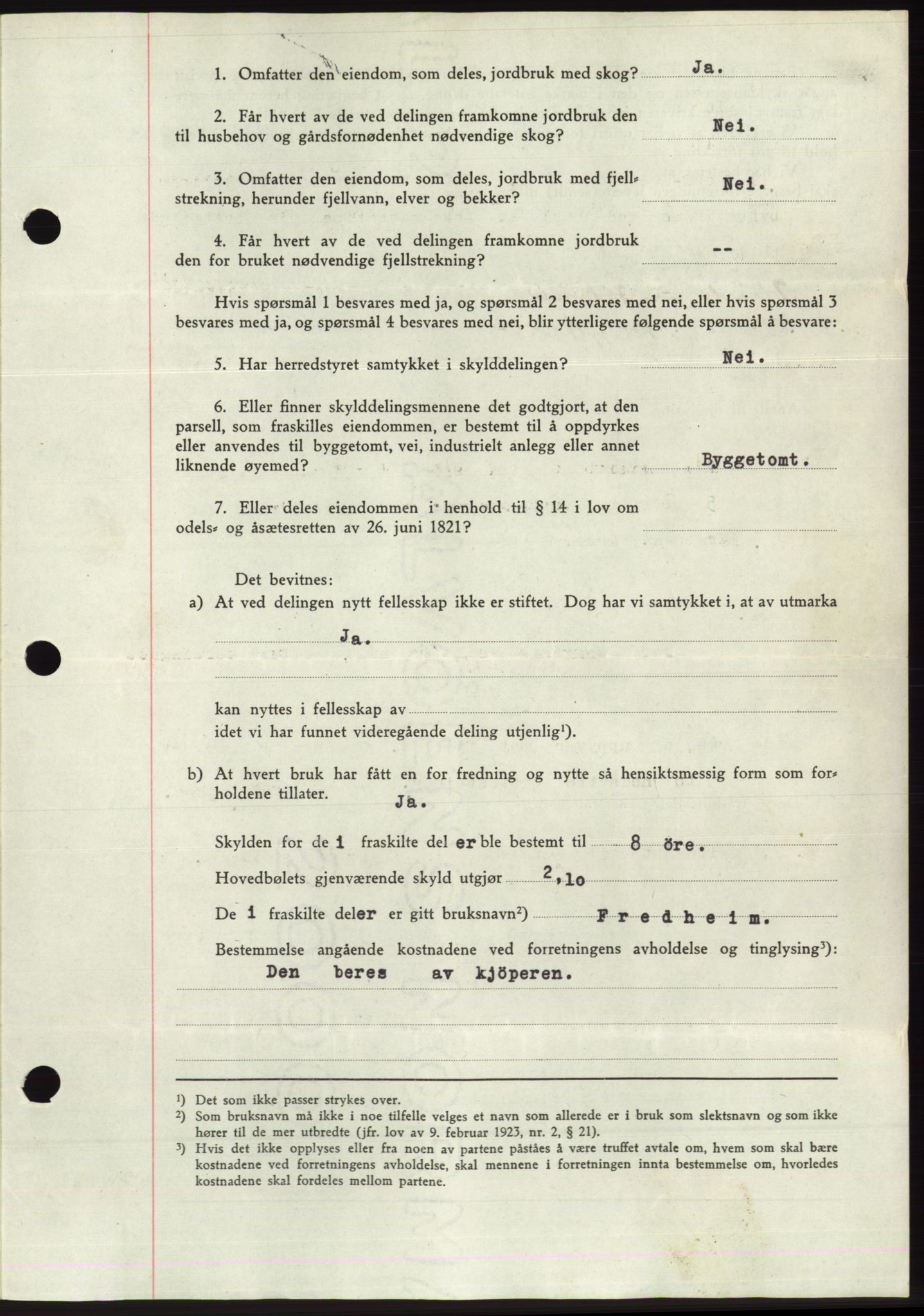 Søre Sunnmøre sorenskriveri, AV/SAT-A-4122/1/2/2C/L0075: Mortgage book no. 1A, 1943-1943, Diary no: : 997/1943