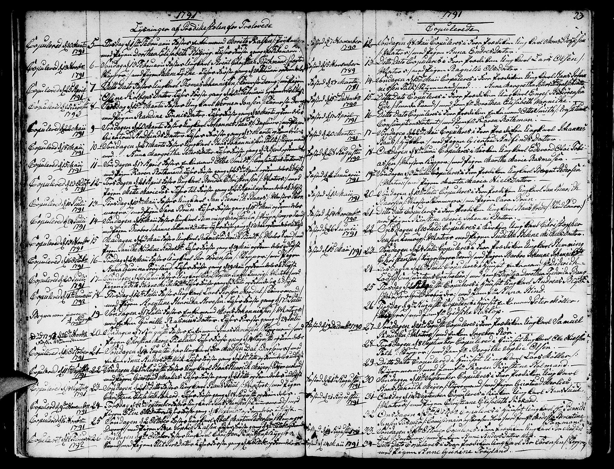 Nykirken Sokneprestembete, AV/SAB-A-77101/H/Hab: Parish register (copy) no. A 2, 1782-1847, p. 23