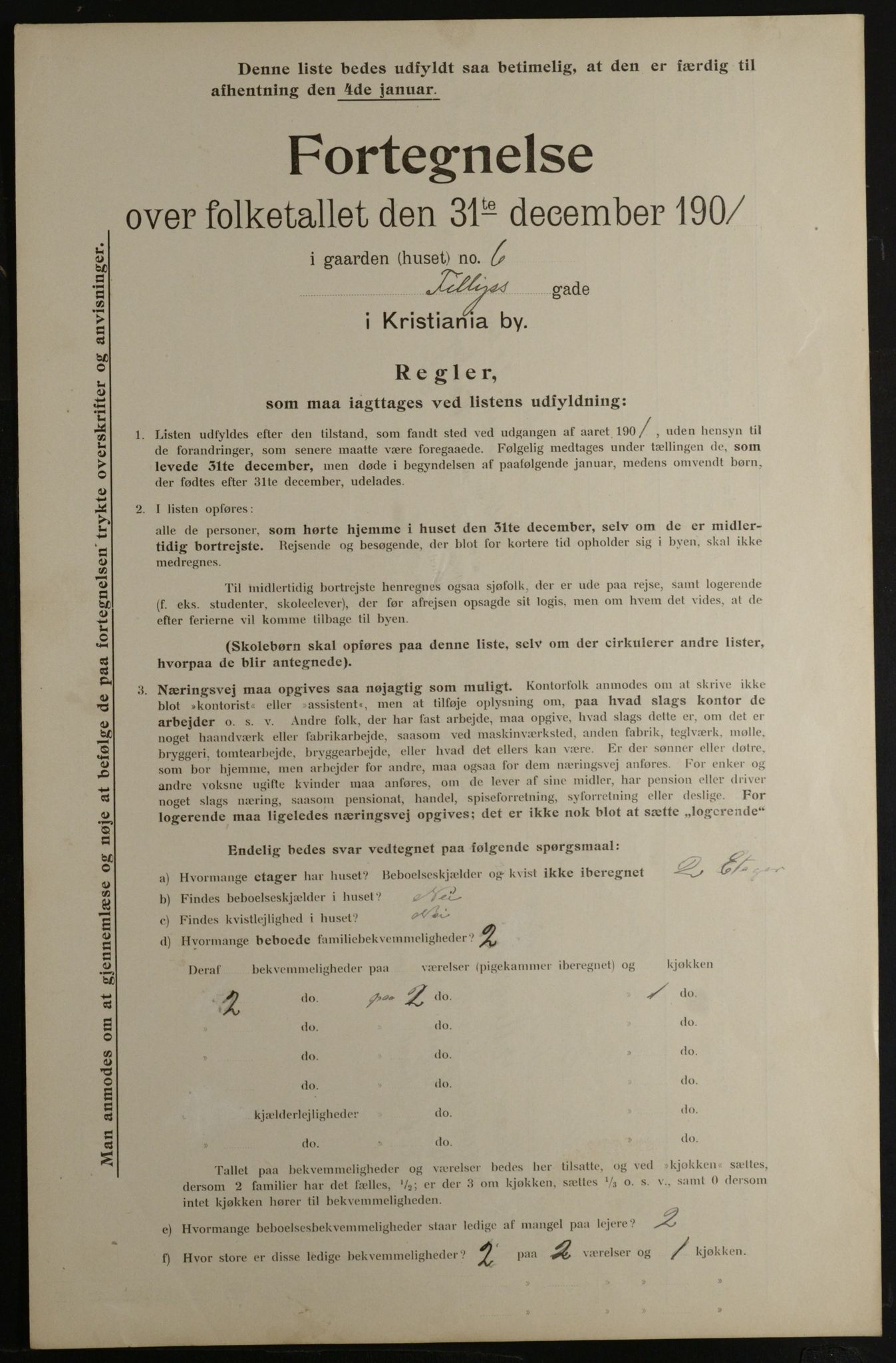 OBA, Municipal Census 1901 for Kristiania, 1901, p. 3885