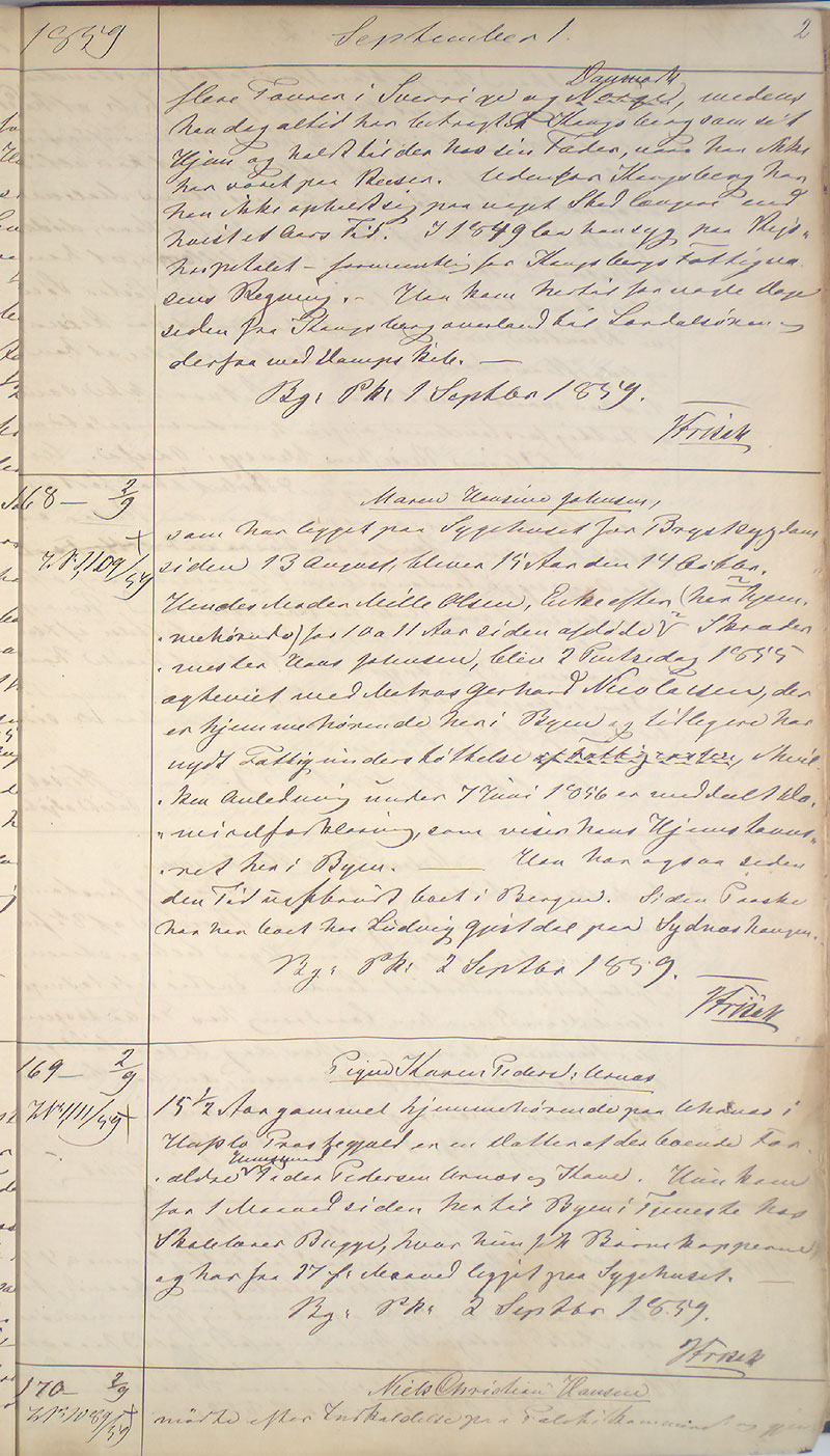 Bergen politikammer / politidistrikt, AV/SAB-A-60401/I/Ic, 1859-1863