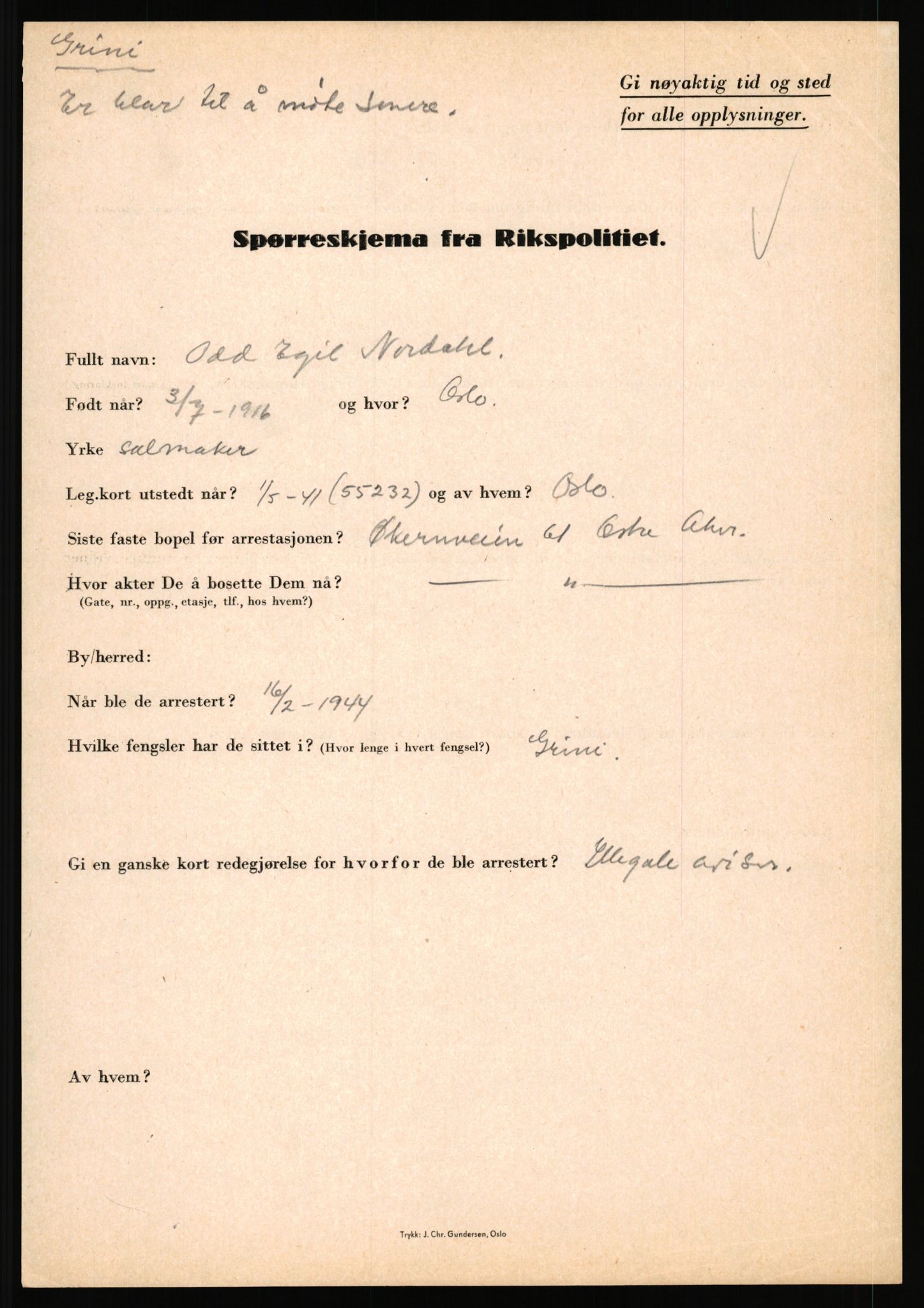 Rikspolitisjefen, AV/RA-S-1560/L/L0012: Mogensen, Øivind - Noraas, Lars, 1940-1945, p. 964