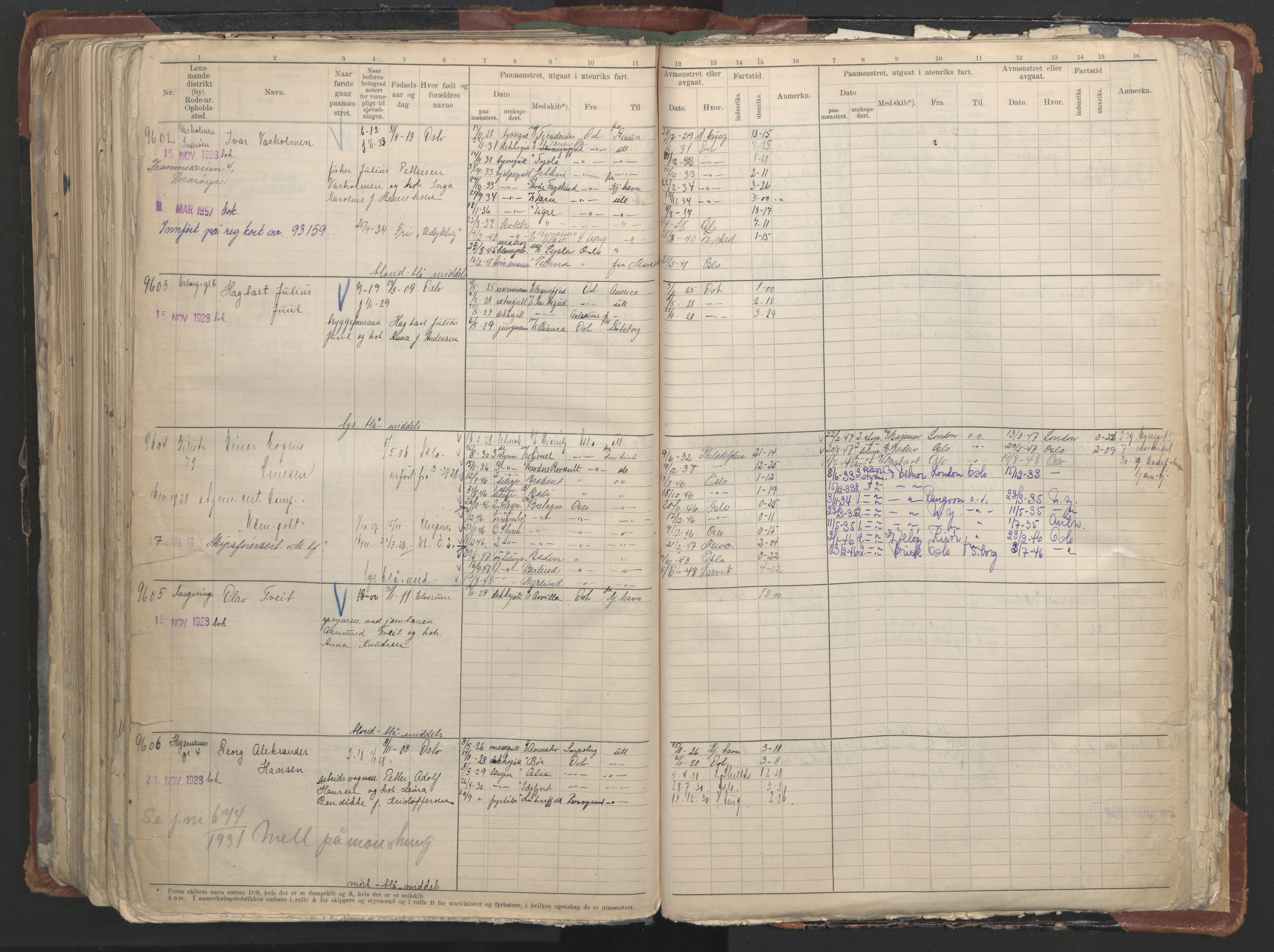 Oslo sjømannskontor, AV/SAO-A-10595/F/Fc/L0006: Hovedrulle, 1918-1930, p. 414