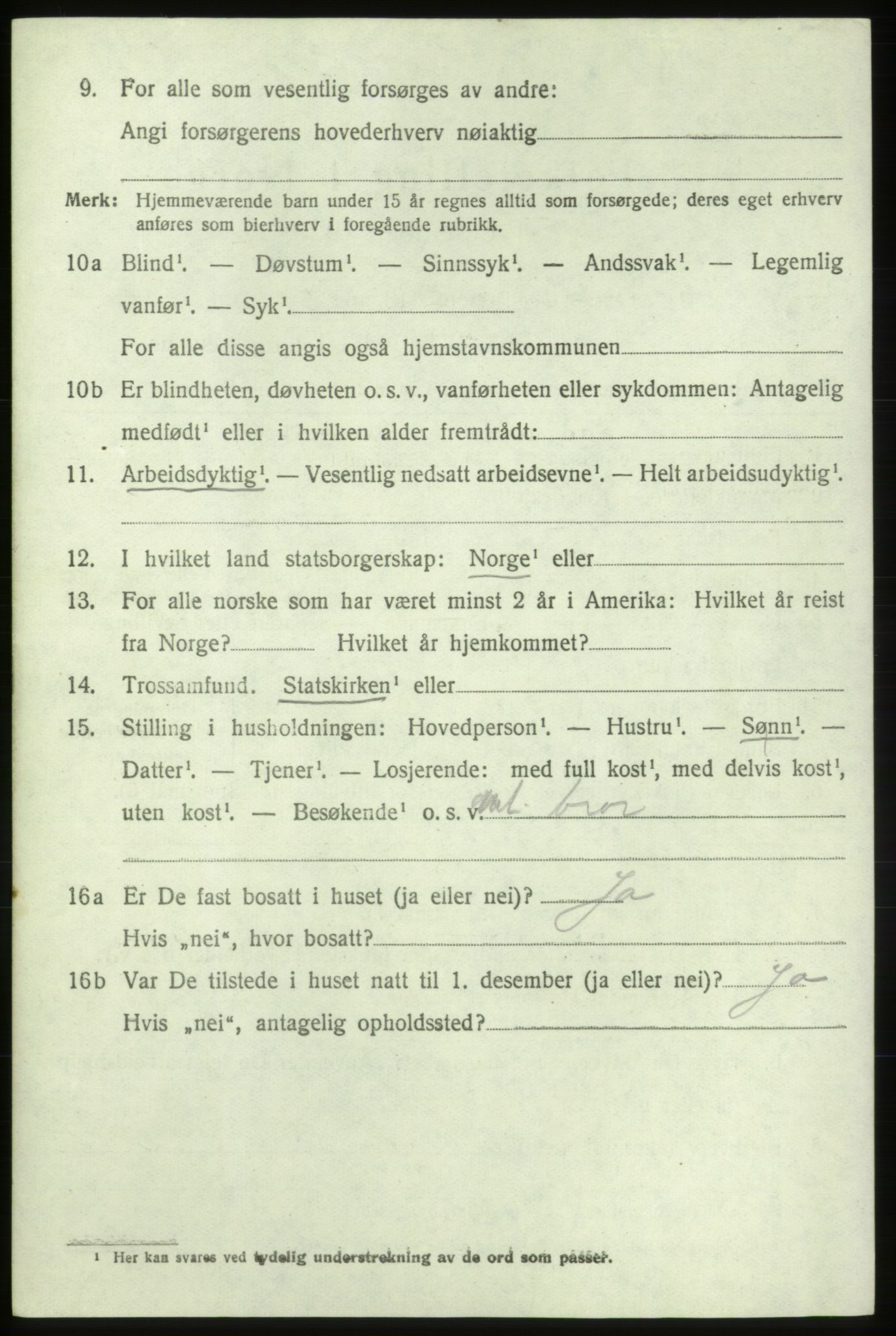 SAB, 1920 census for Sveio, 1920, p. 1515