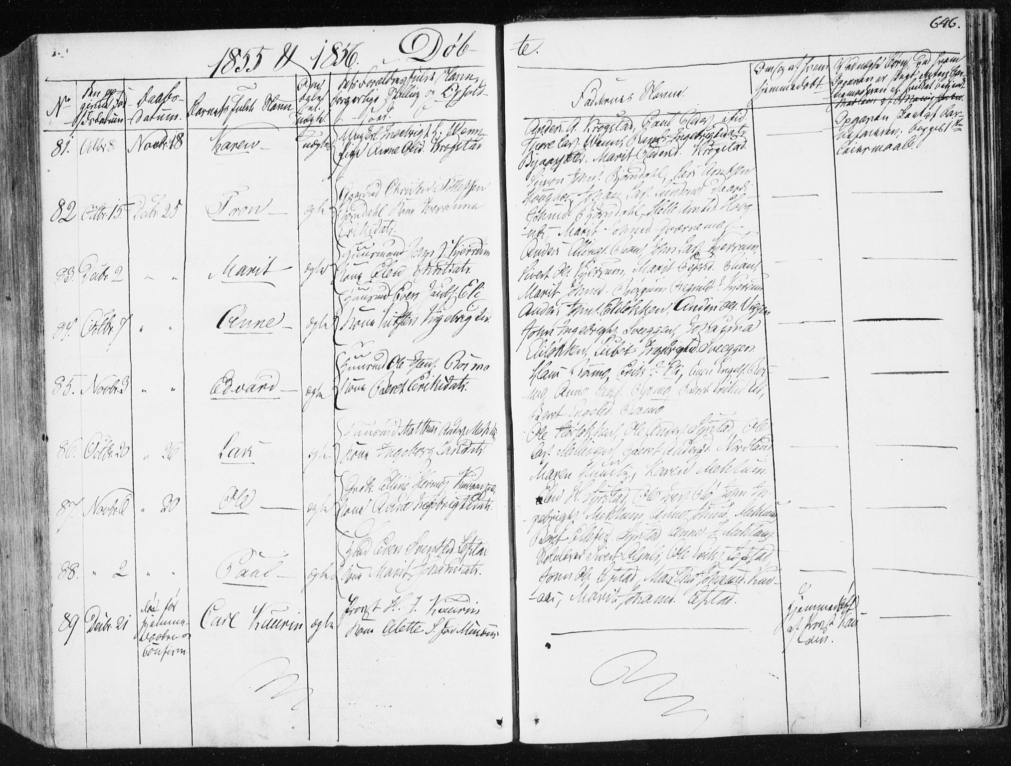 Ministerialprotokoller, klokkerbøker og fødselsregistre - Sør-Trøndelag, SAT/A-1456/665/L0771: Parish register (official) no. 665A06, 1830-1856, p. 646