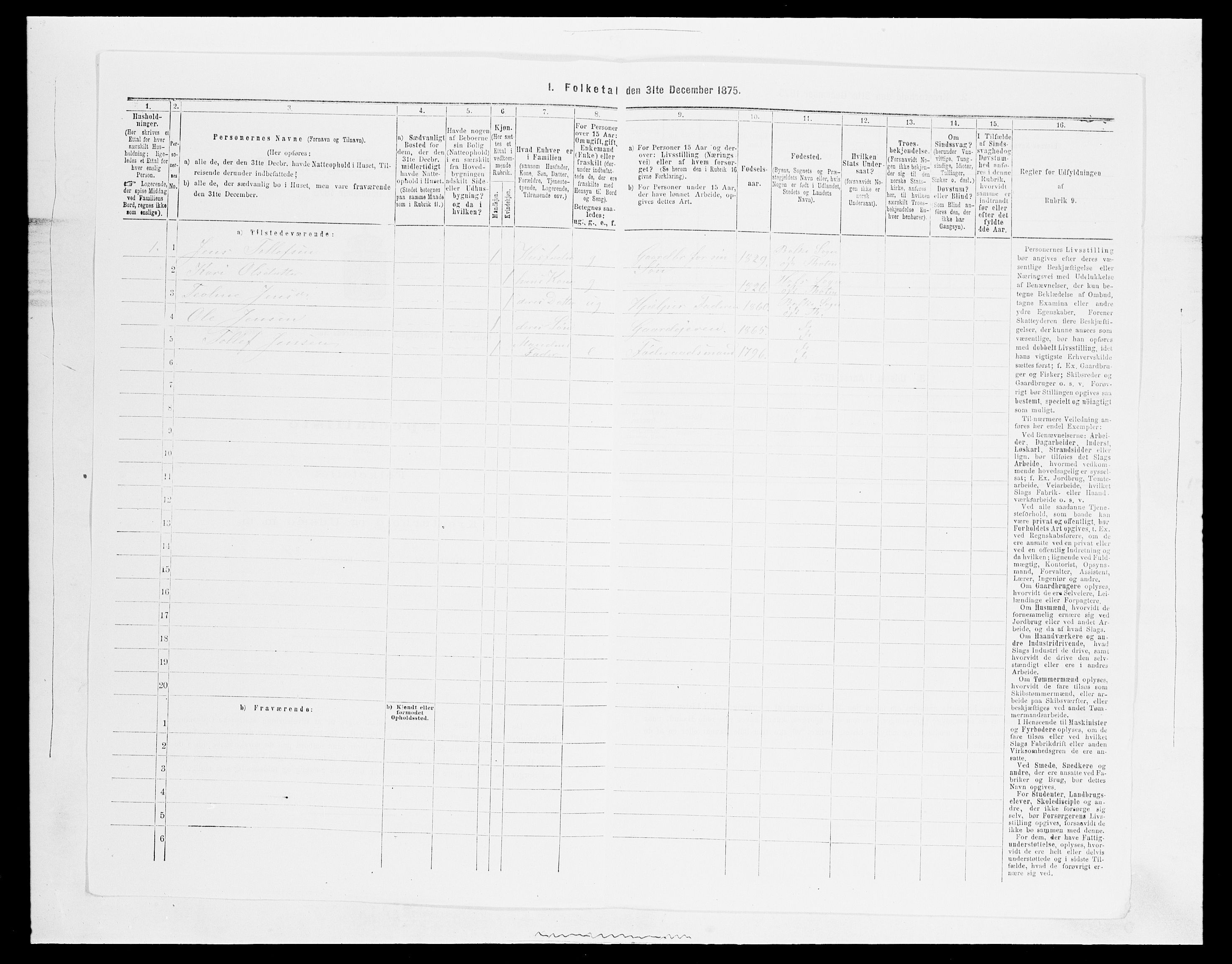 SAH, 1875 census for 0528P Østre Toten, 1875, p. 1134