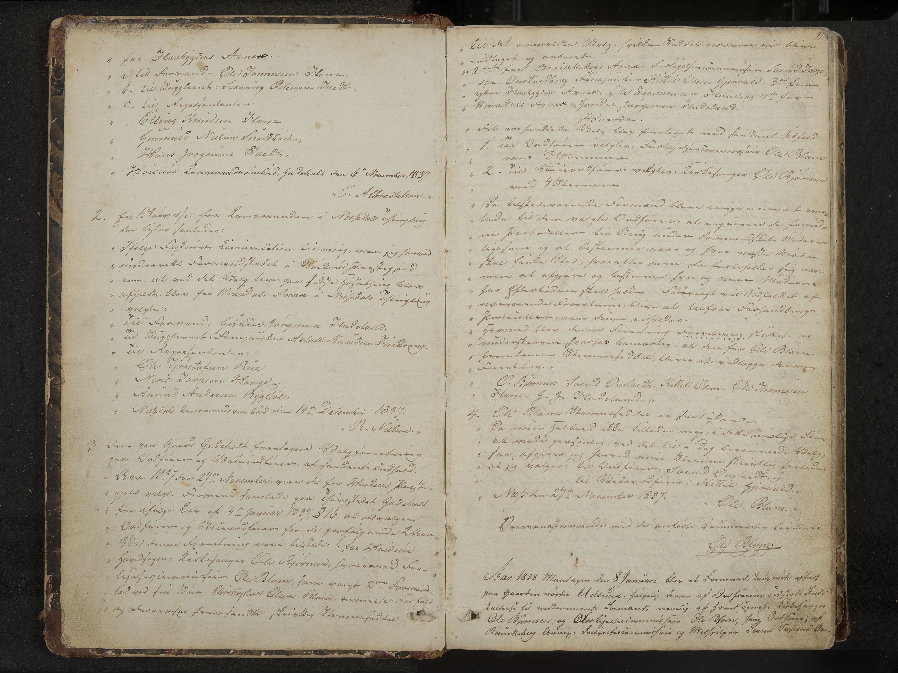 Kviteseid formannskap og sentraladministrasjon, IKAK/0829021/A/Aa/L0001: Møtebok med register, 1837-1866, p. 2