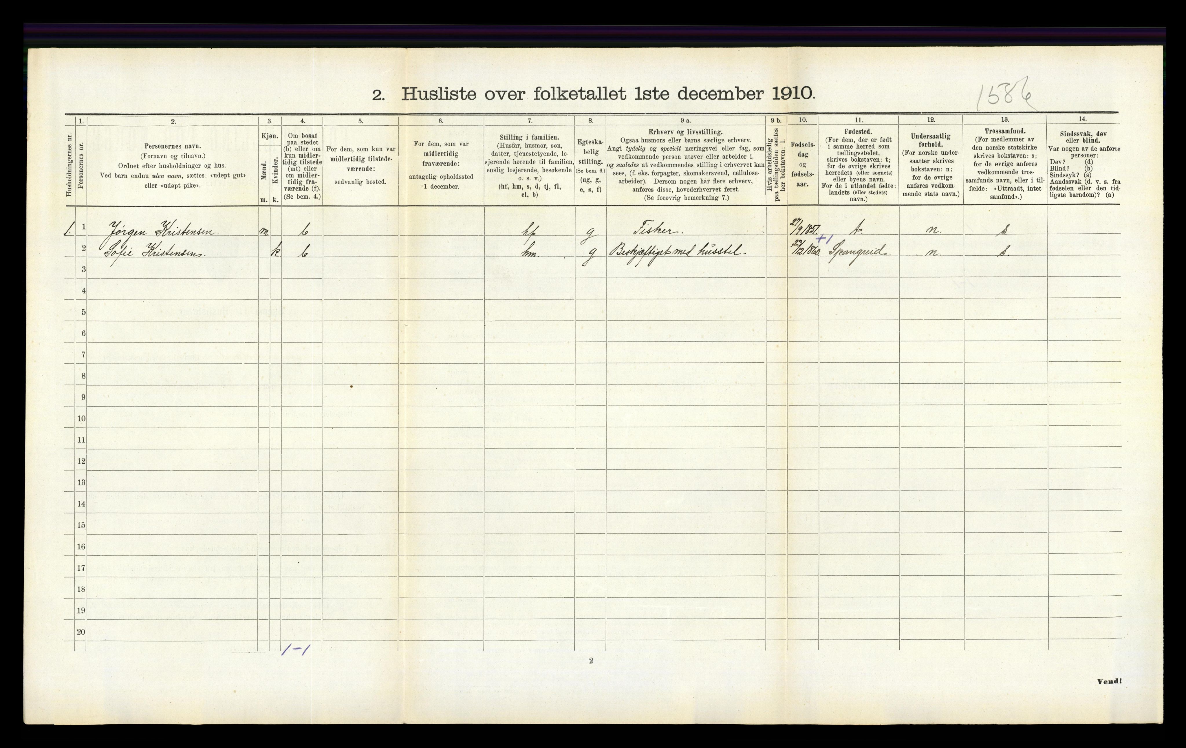 RA, 1910 census for Vestre Moland, 1910, p. 661