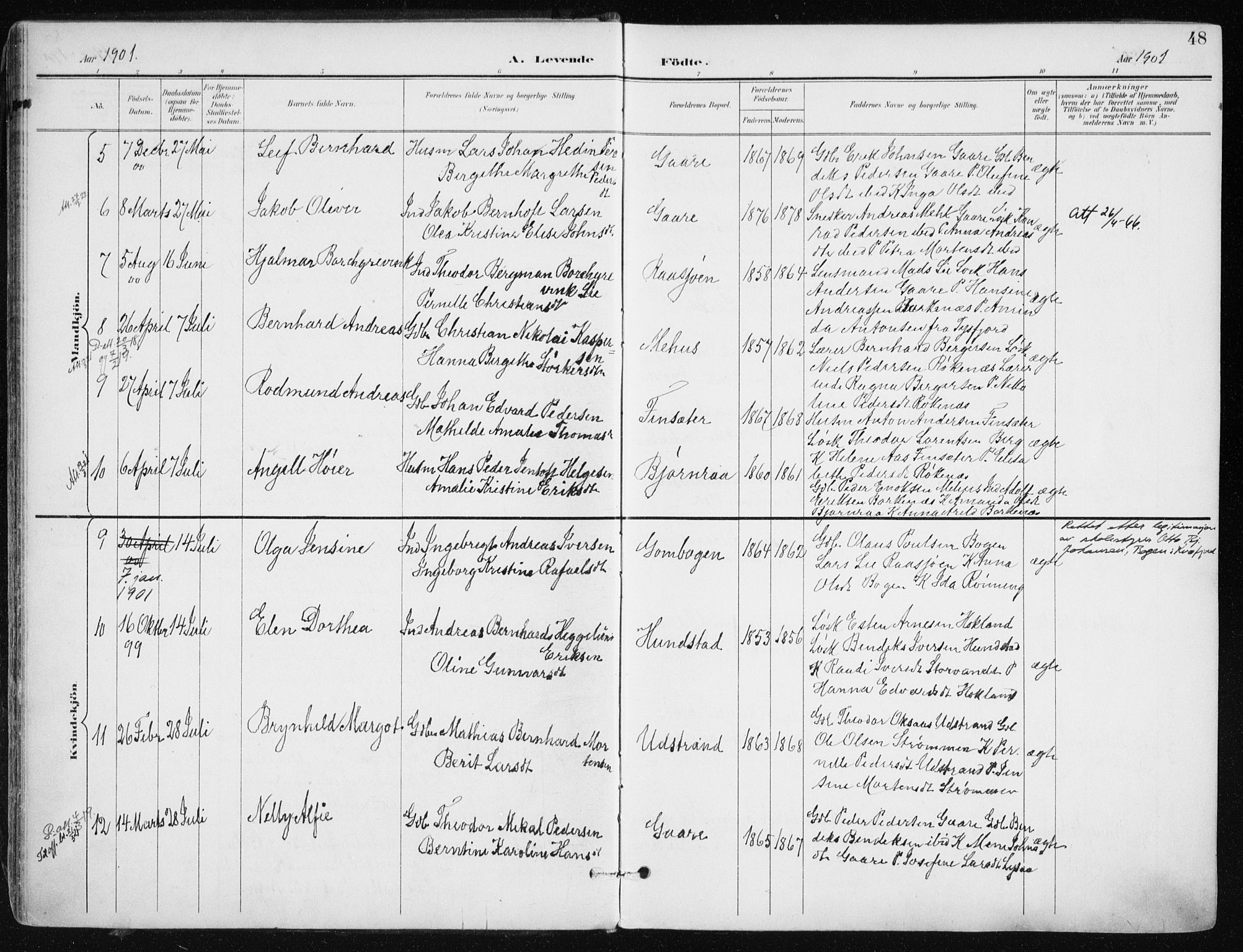 Kvæfjord sokneprestkontor, AV/SATØ-S-1323/G/Ga/Gaa/L0006kirke: Parish register (official) no. 6, 1895-1914, p. 48