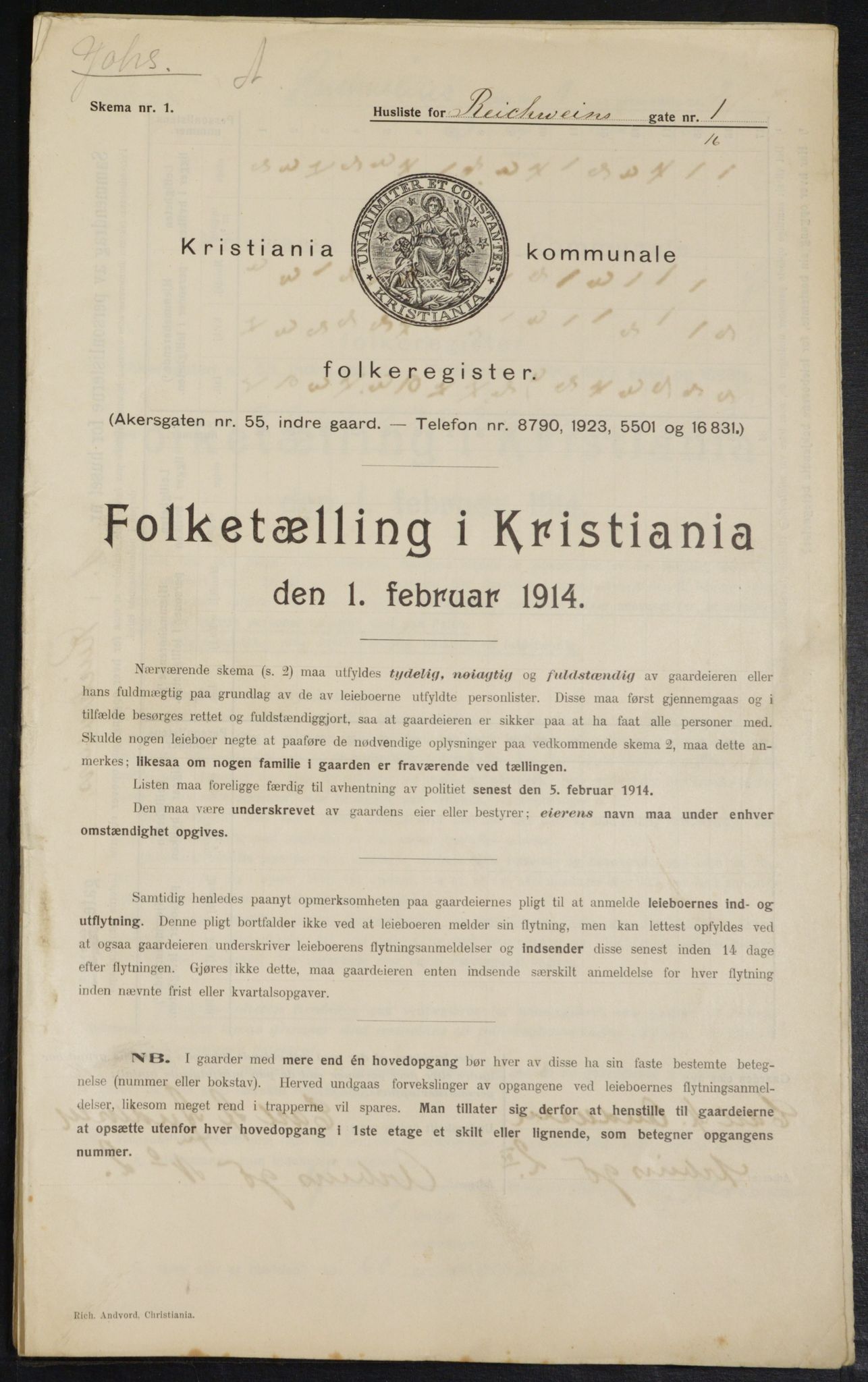 OBA, Municipal Census 1914 for Kristiania, 1914, p. 82577