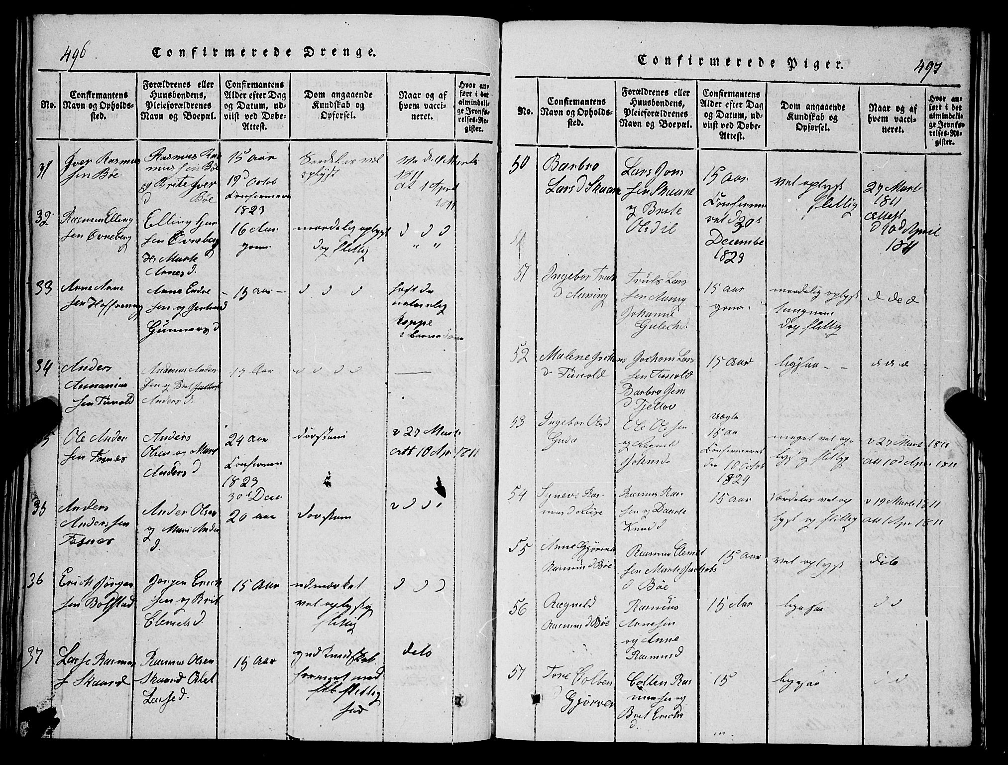Stryn Sokneprestembete, SAB/A-82501: Parish register (copy) no. C 1, 1801-1845, p. 496-497