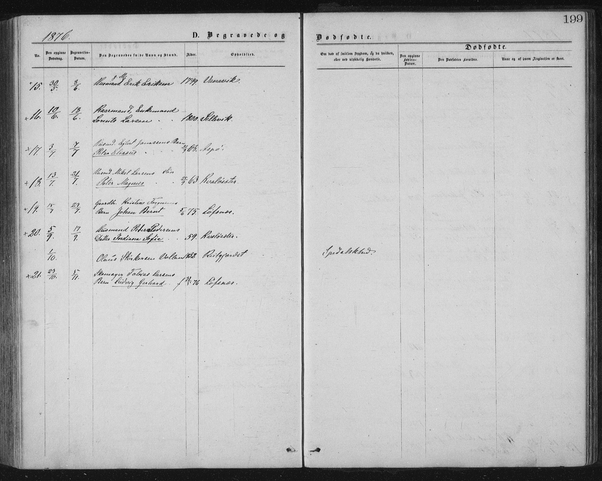 Ministerialprotokoller, klokkerbøker og fødselsregistre - Nord-Trøndelag, SAT/A-1458/771/L0596: Parish register (official) no. 771A03, 1870-1884, p. 199