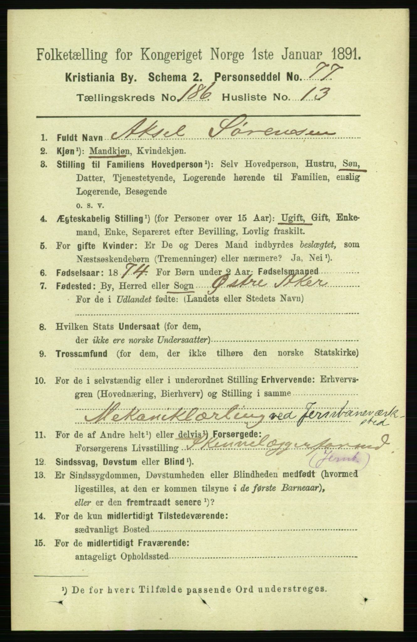 RA, 1891 census for 0301 Kristiania, 1891, p. 111858