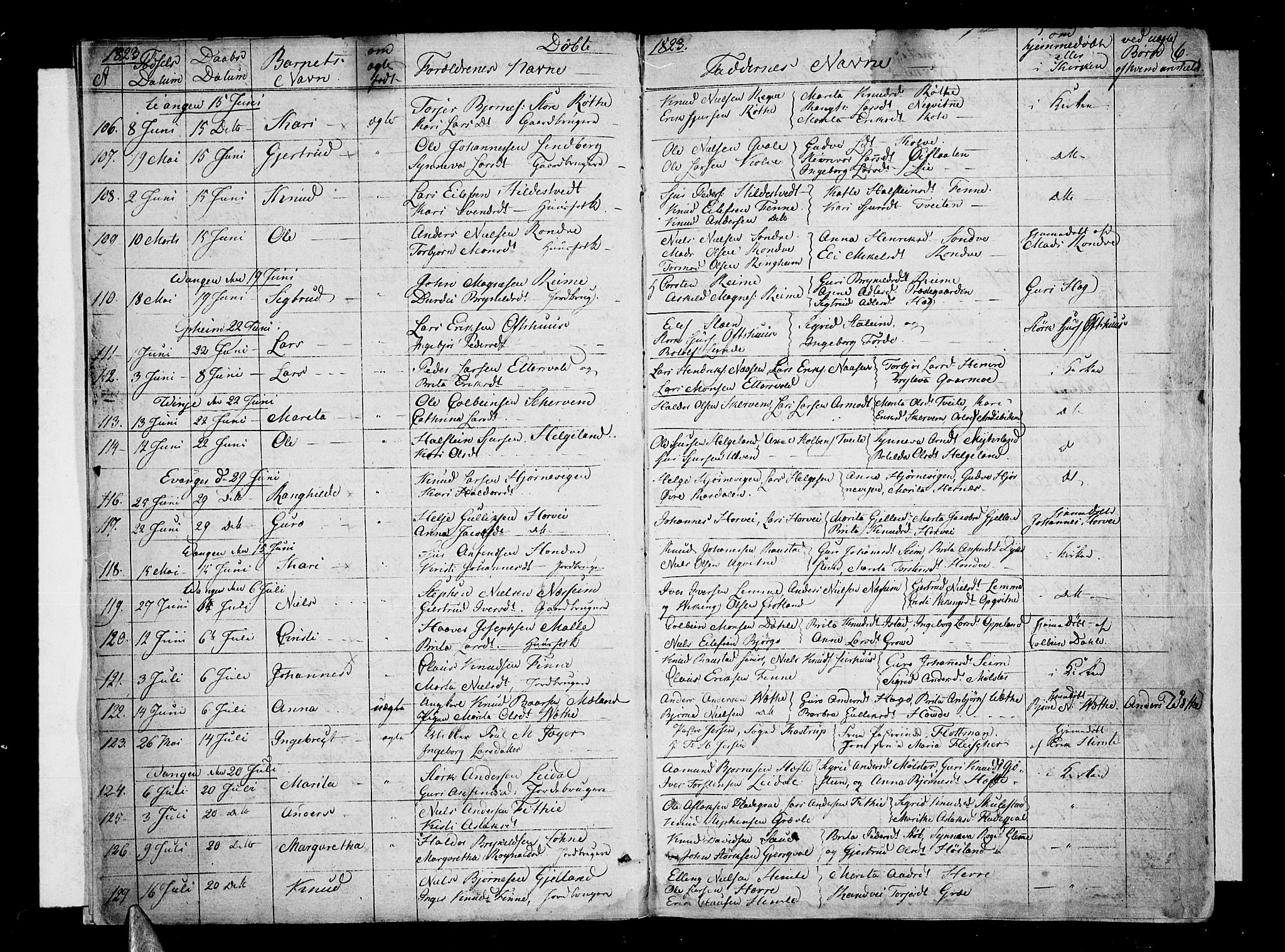 Voss sokneprestembete, SAB/A-79001/H/Haa: Parish register (official) no. A 12, 1823-1837, p. 6