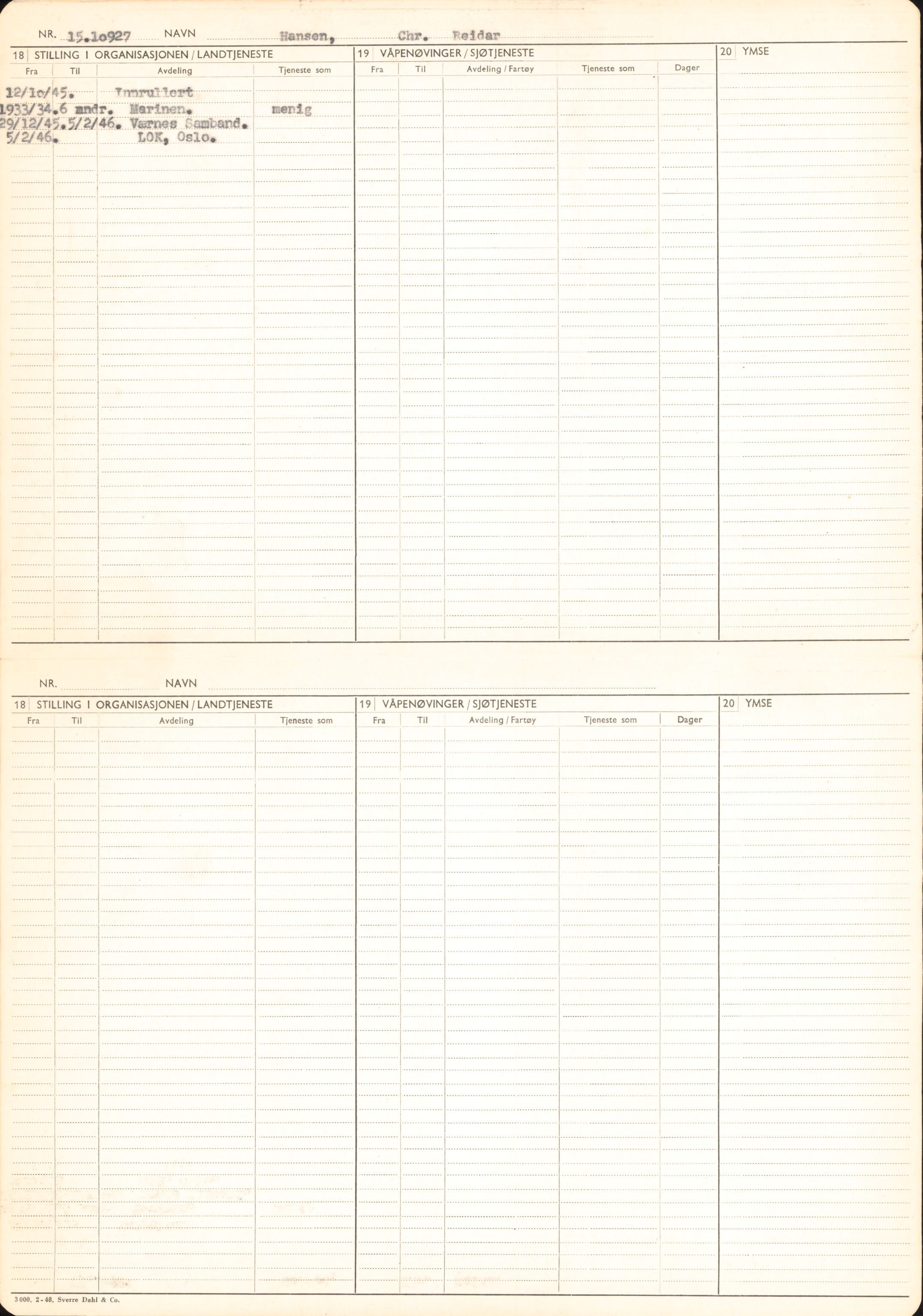 Forsvaret, Forsvarets overkommando/Luftforsvarsstaben, RA/RAFA-4079/P/Pa/L0024: Personellpapirer, 1910, p. 326