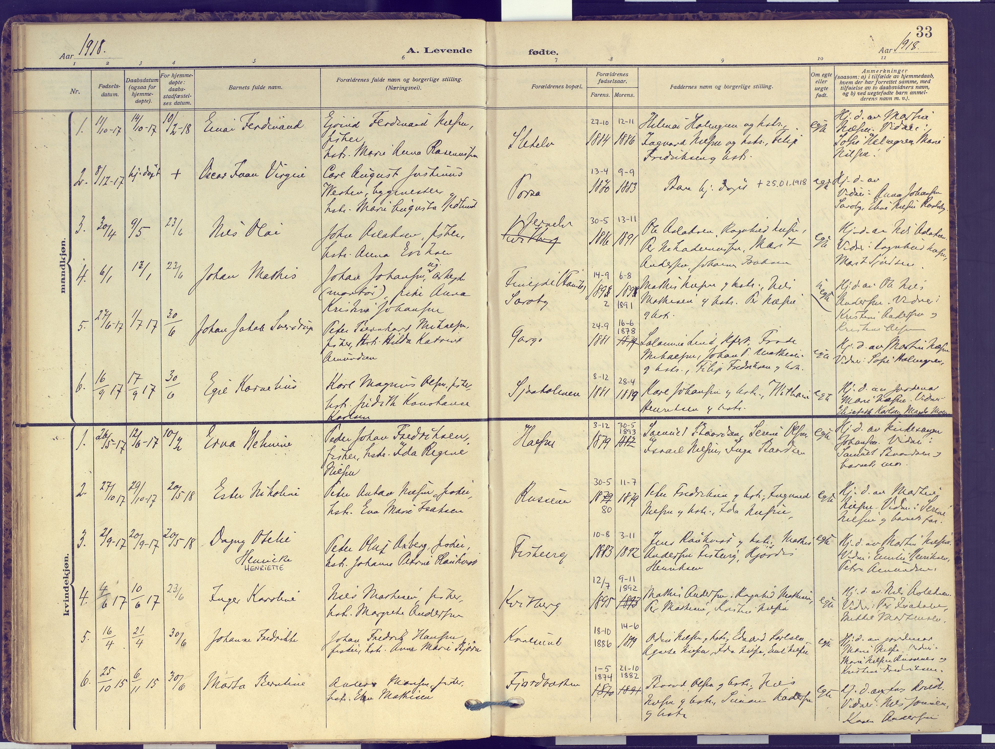 Hammerfest sokneprestkontor, AV/SATØ-S-1347/H/Ha/L0016.kirke: Parish register (official) no. 16, 1908-1923, p. 33
