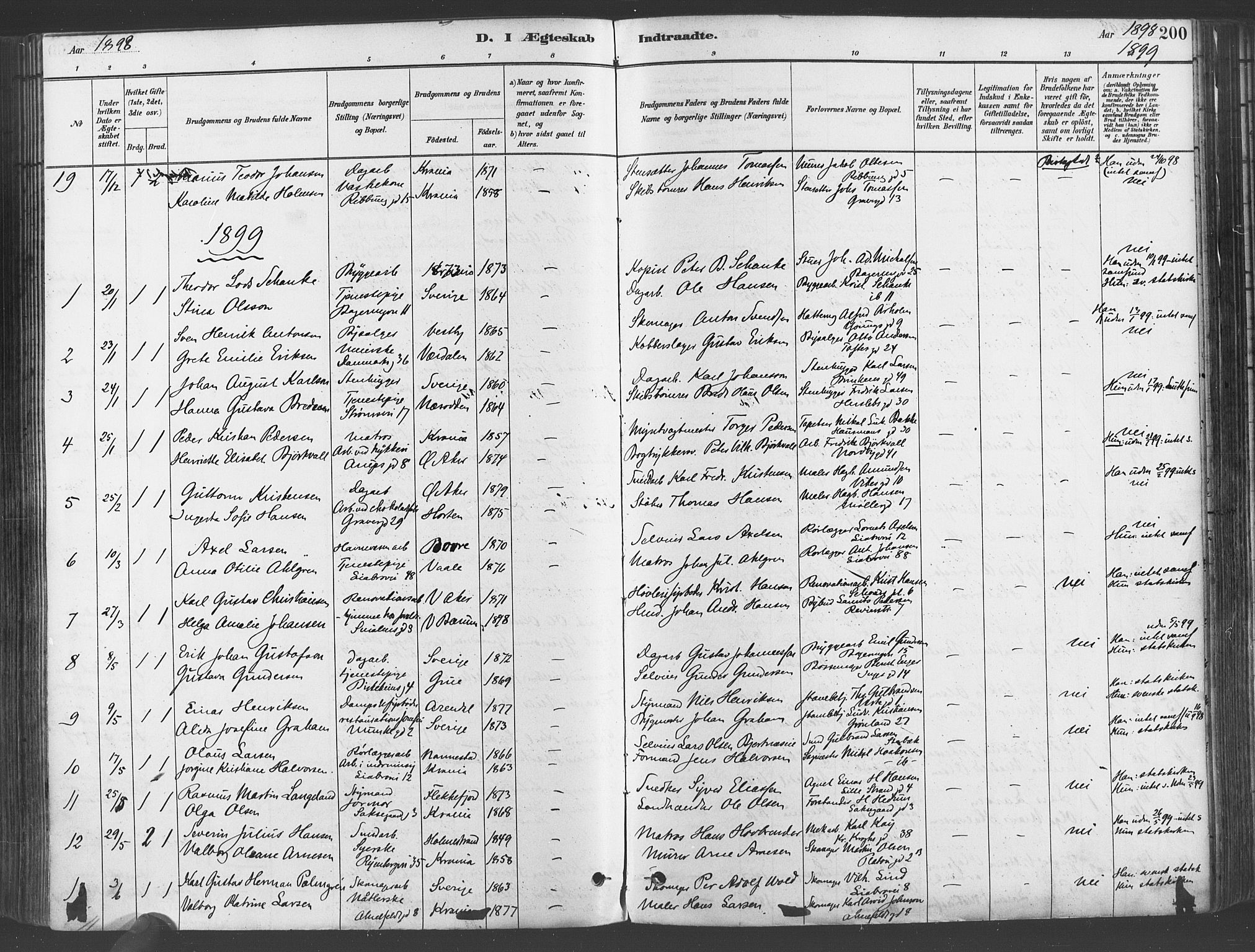 Gamlebyen prestekontor Kirkebøker, SAO/A-10884/F/Fa/L0006: Parish register (official) no. 6, 1881-1890, p. 200