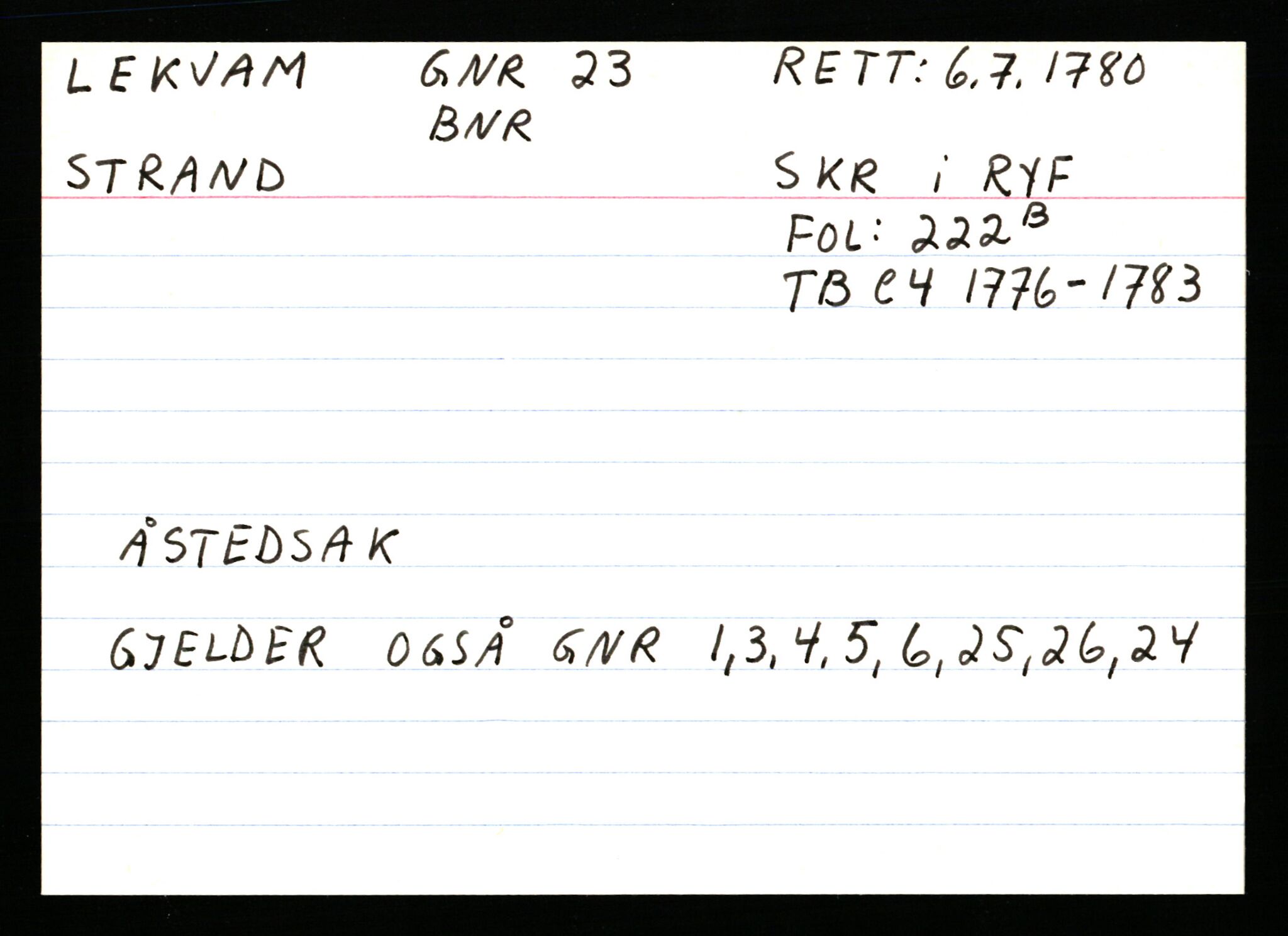 Statsarkivet i Stavanger, AV/SAST-A-101971/03/Y/Ym/L0035: Åstedskort sortert etter gårdsnavn: Leiranger - Lindanger, 1600-1950, p. 53