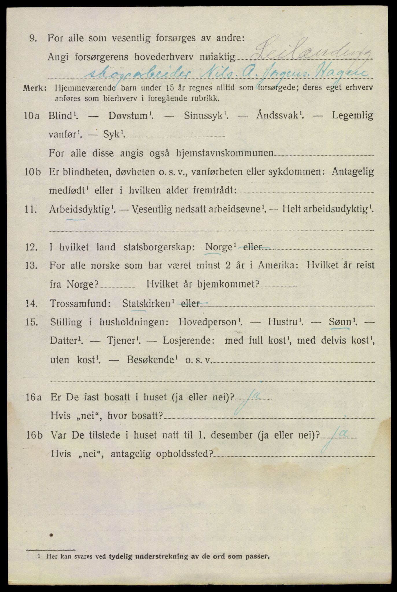 SAKO, 1920 census for Lunde, 1920, p. 4840