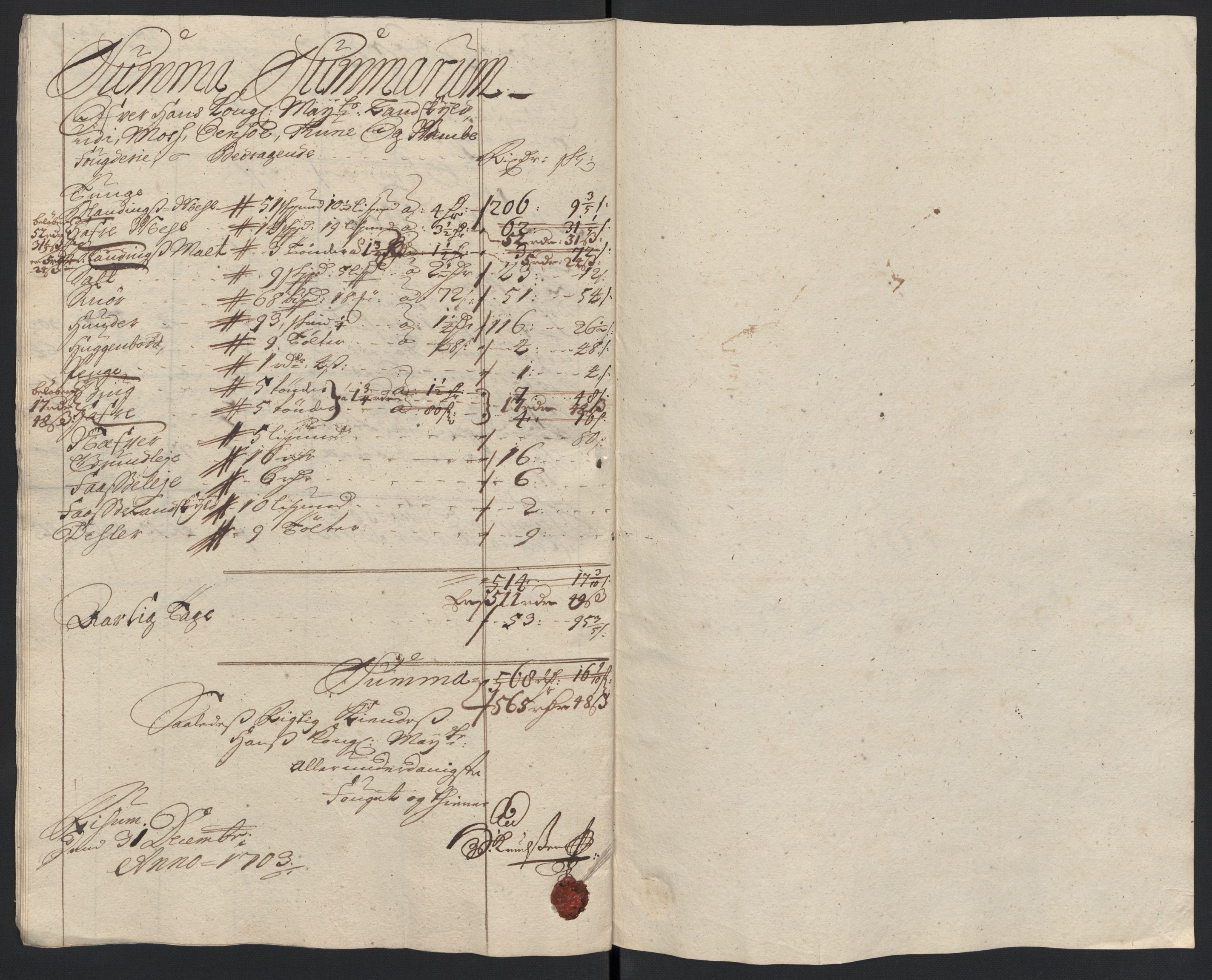 Rentekammeret inntil 1814, Reviderte regnskaper, Fogderegnskap, RA/EA-4092/R04/L0132: Fogderegnskap Moss, Onsøy, Tune, Veme og Åbygge, 1703-1704, p. 31