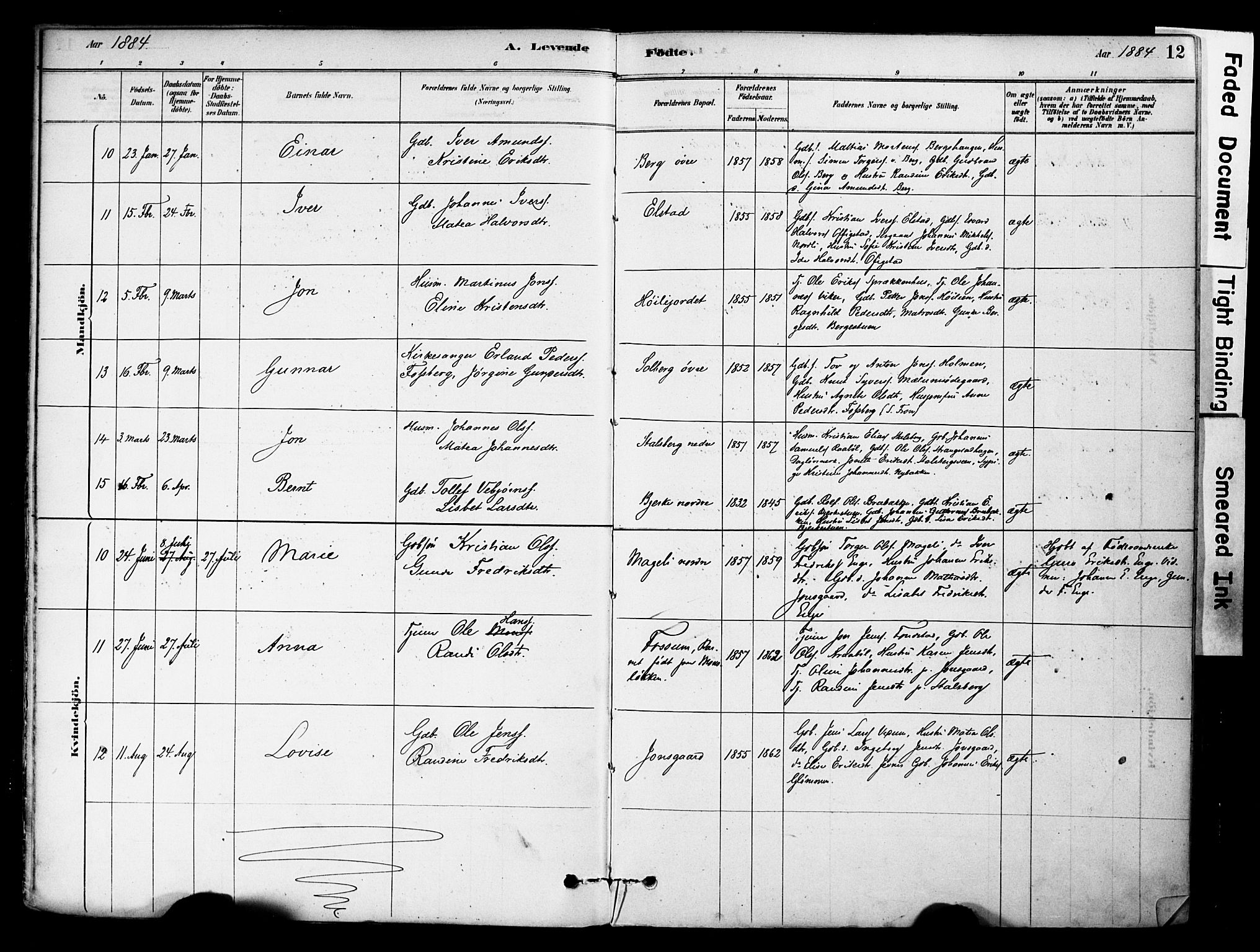 Øyer prestekontor, AV/SAH-PREST-084/H/Ha/Haa/L0009: Parish register (official) no. 9, 1878-1893, p. 12