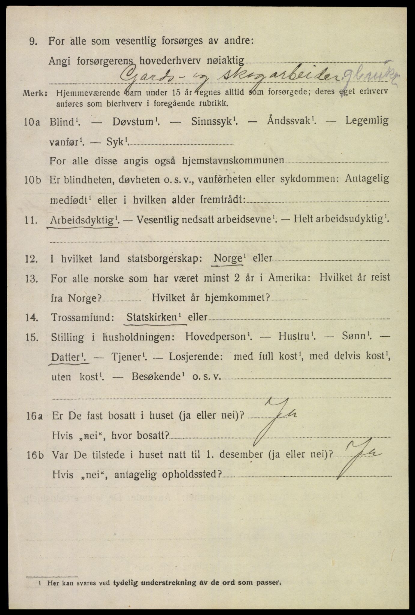 SAK, 1920 census for Landvik, 1920, p. 3407