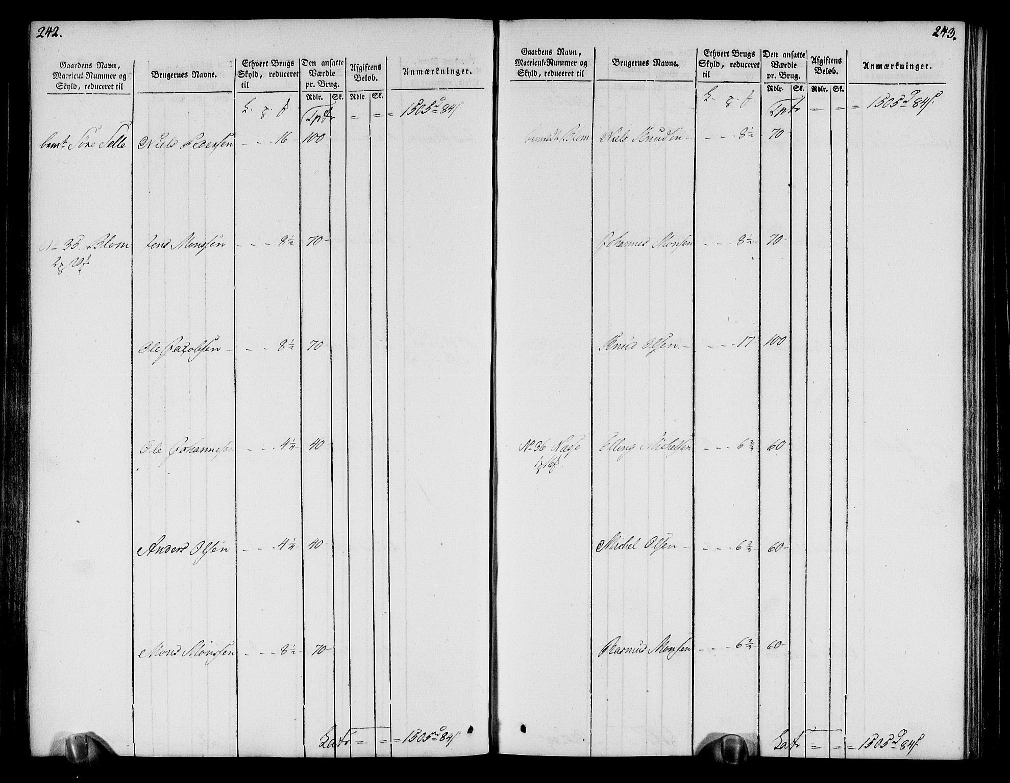 Rentekammeret inntil 1814, Realistisk ordnet avdeling, AV/RA-EA-4070/N/Ne/Nea/L0113: Nordhordland og Voss fogderi. Oppebørselsregister, 1803-1804, p. 128