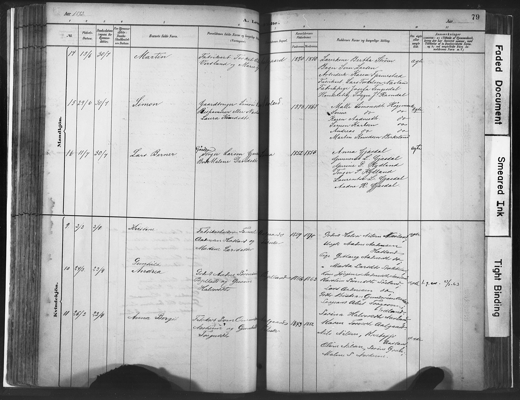 Lye sokneprestkontor, AV/SAST-A-101794/001/30BA/L0010: Parish register (official) no. A 10, 1881-1896, p. 79